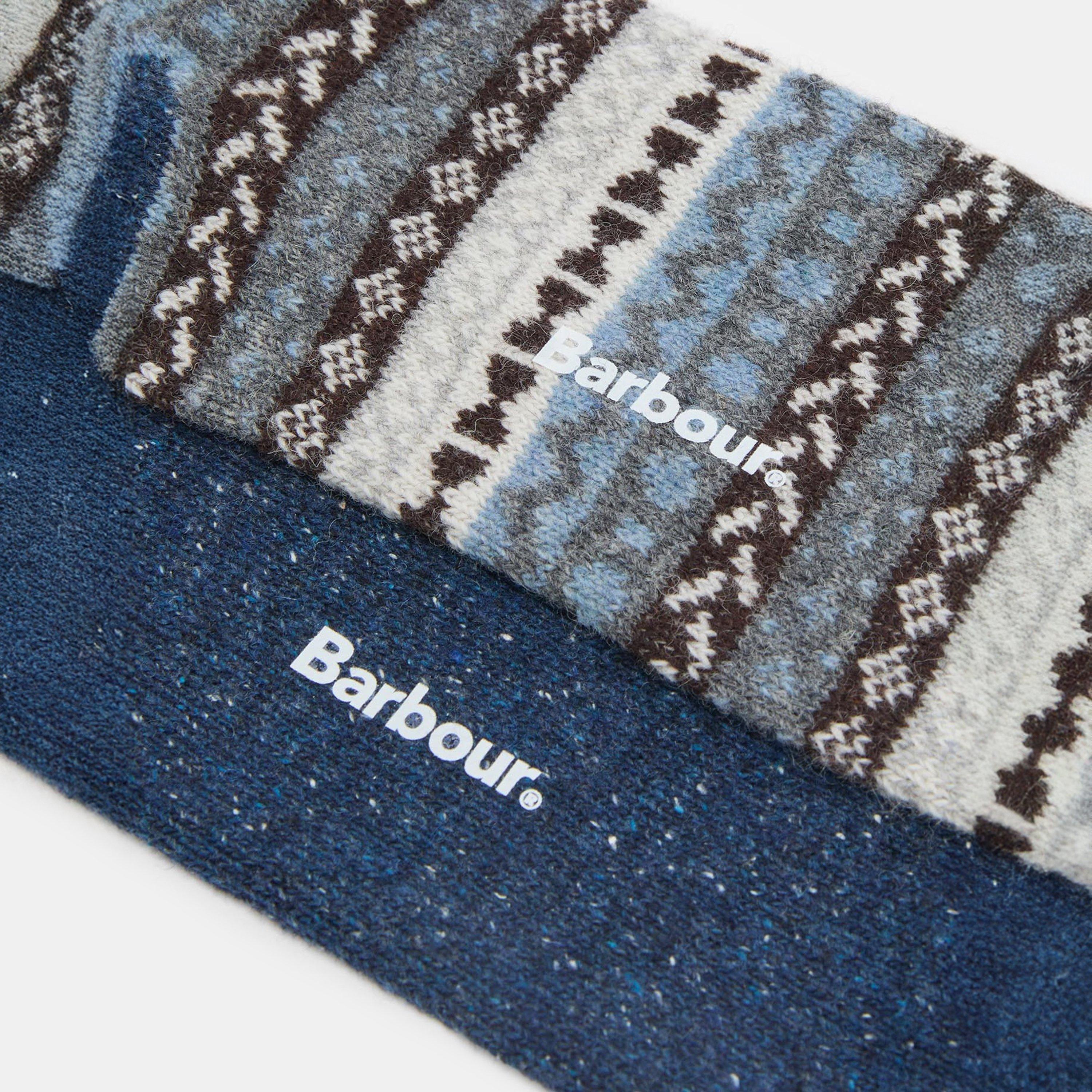 Midnight Oak - Barbour - Mens Fairisle Crew Socks - 3