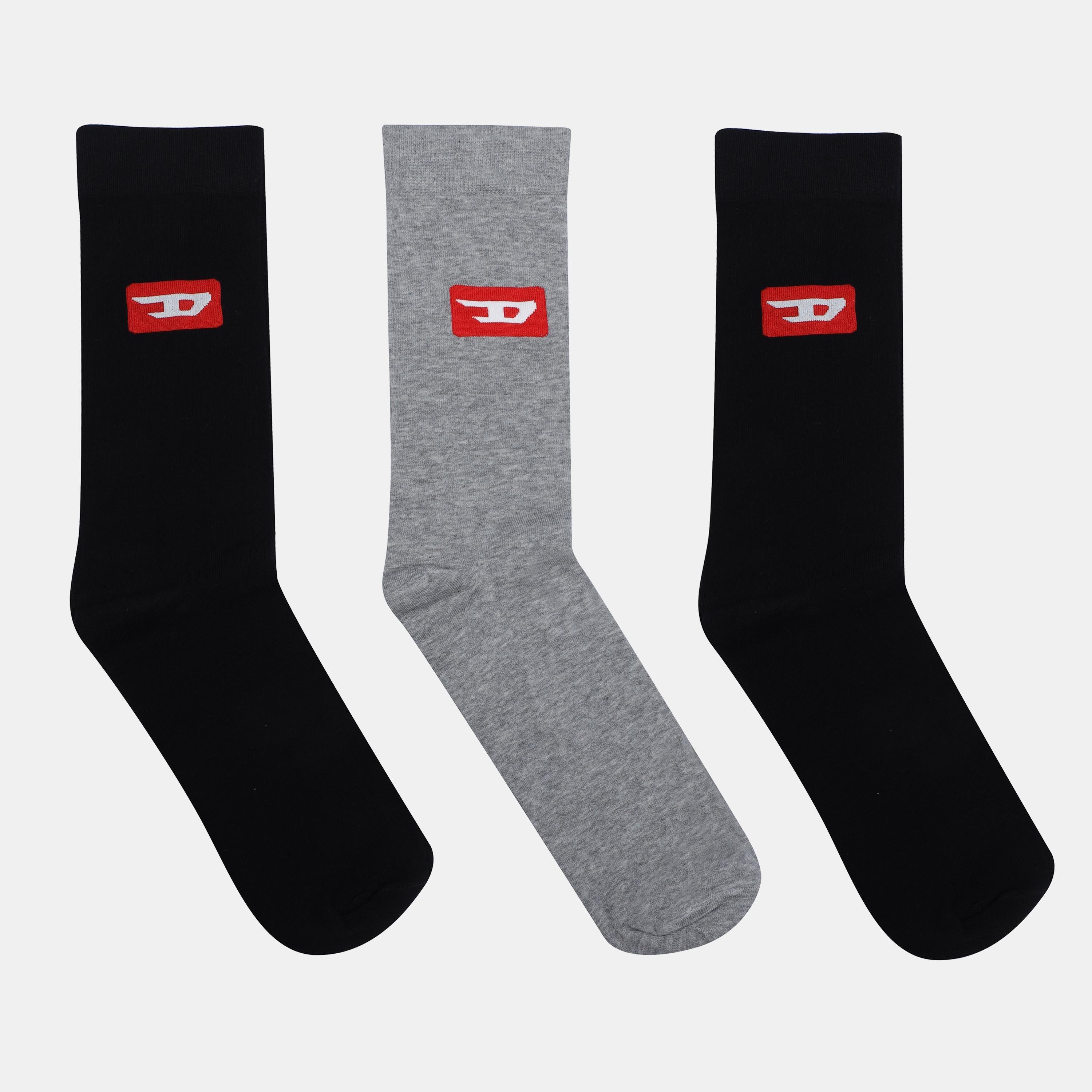 Black+Grey - Diesel - Men's Ryt Clzno Trainer Ankle Socks - 1