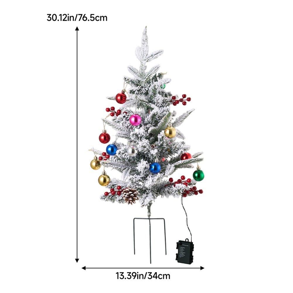 Green - LIFE IDEAS - Christmas Tree Ground Stake with Light and Timer - 2