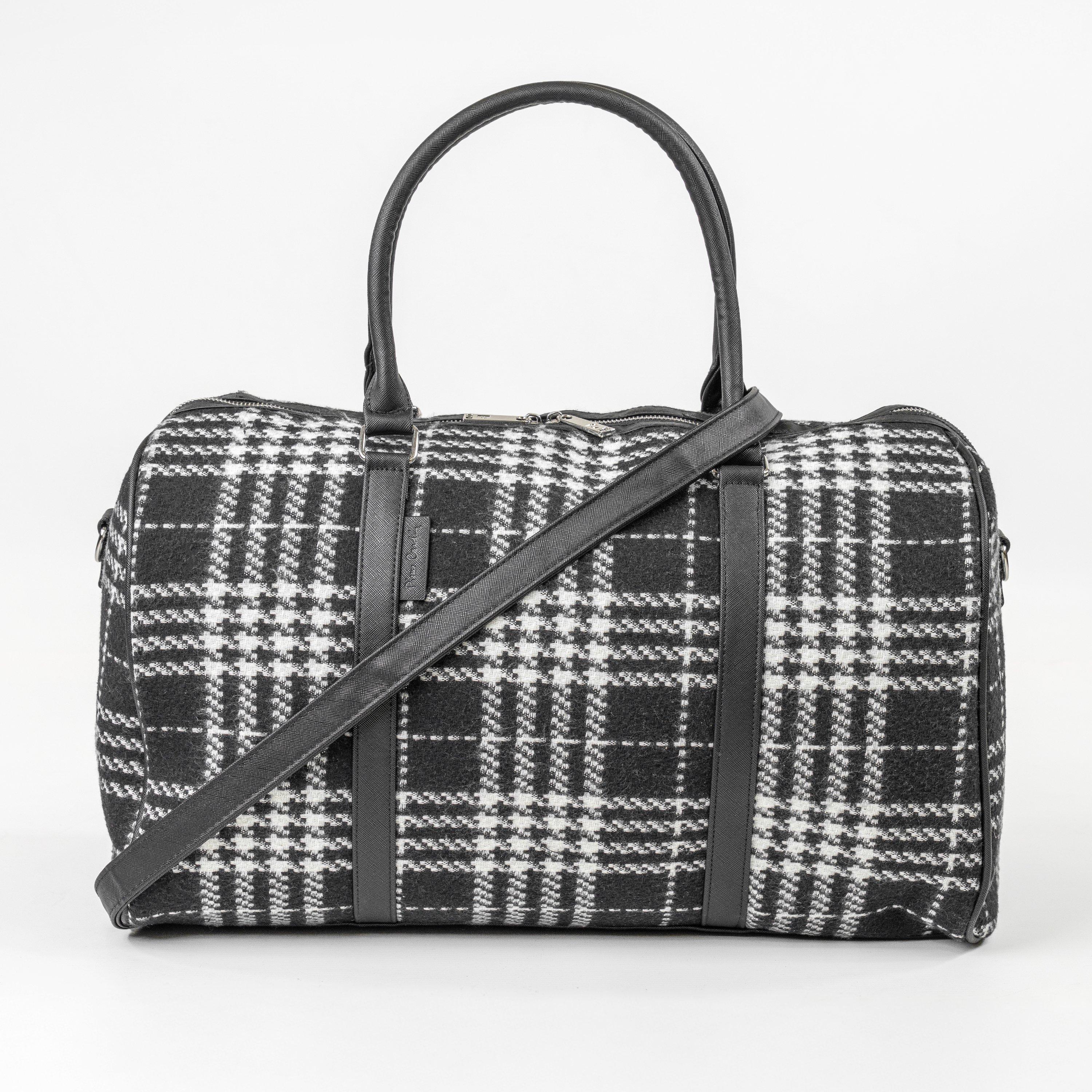 Pierre Cardin  Premium Travel Holdall Flight Bag Black And White - 37.7L