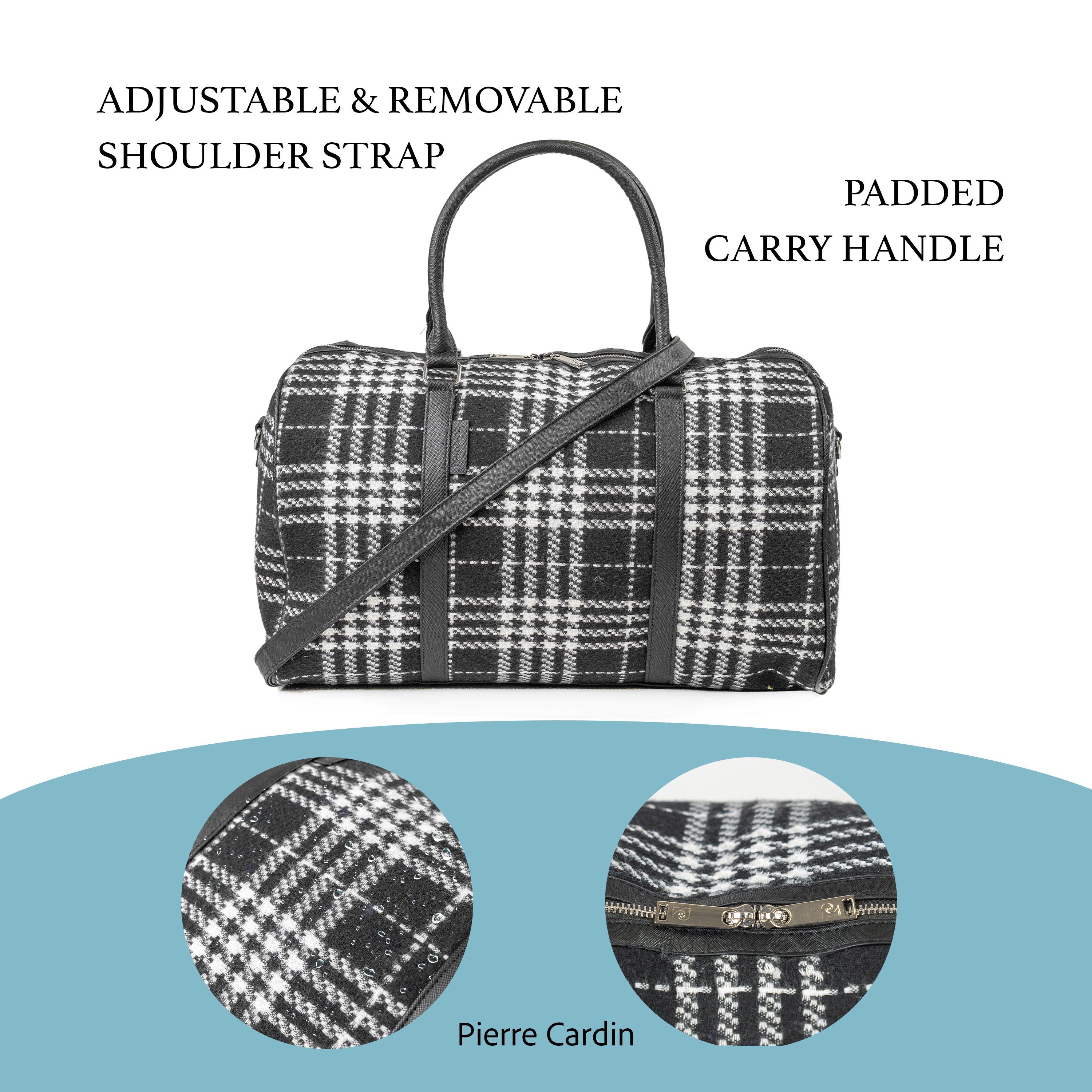 Black And White - Pierre Cardin - Premium Black And White Travel Holdall Flight Bag - 6