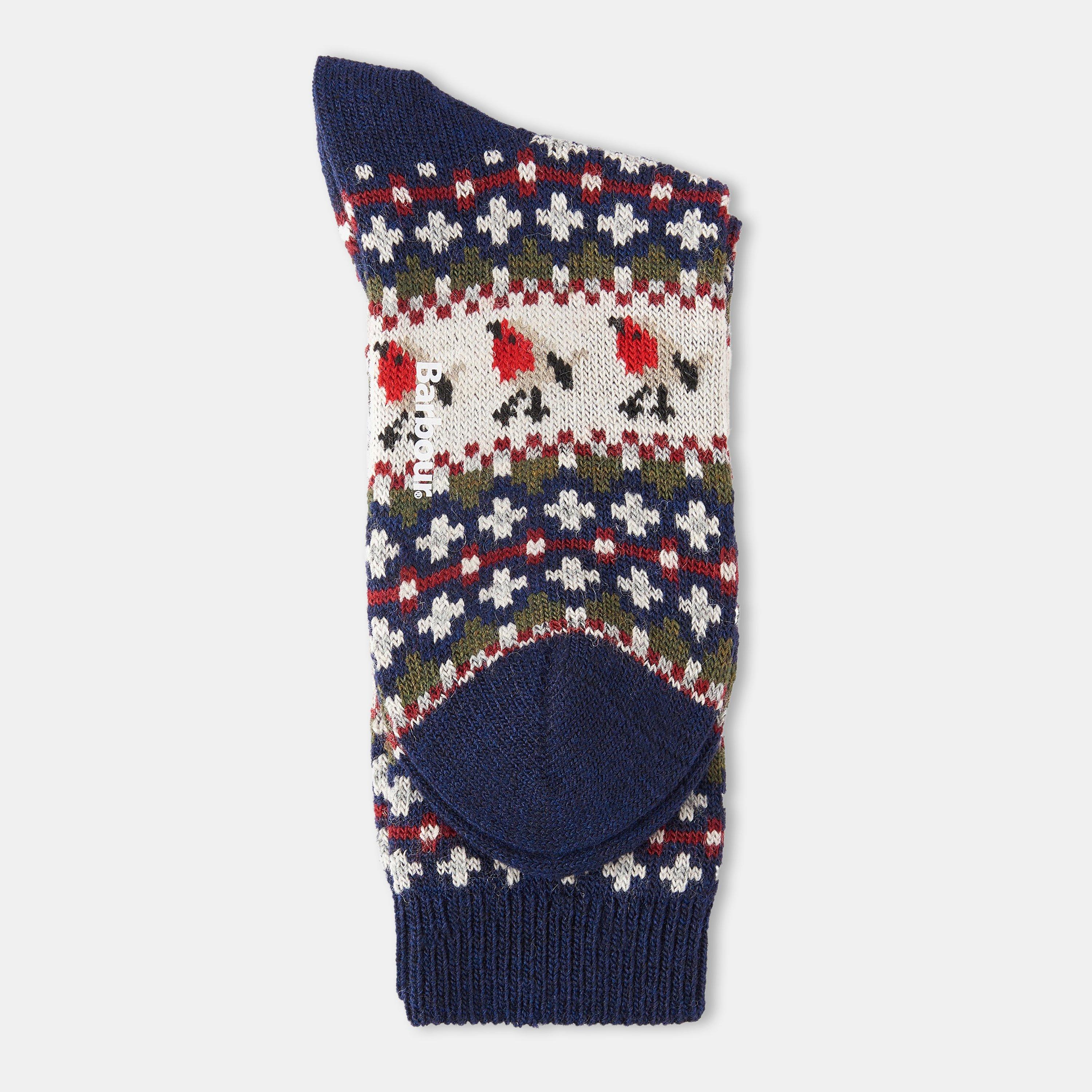 Navy - Barbour - Robin Fair Isle Socks - 2