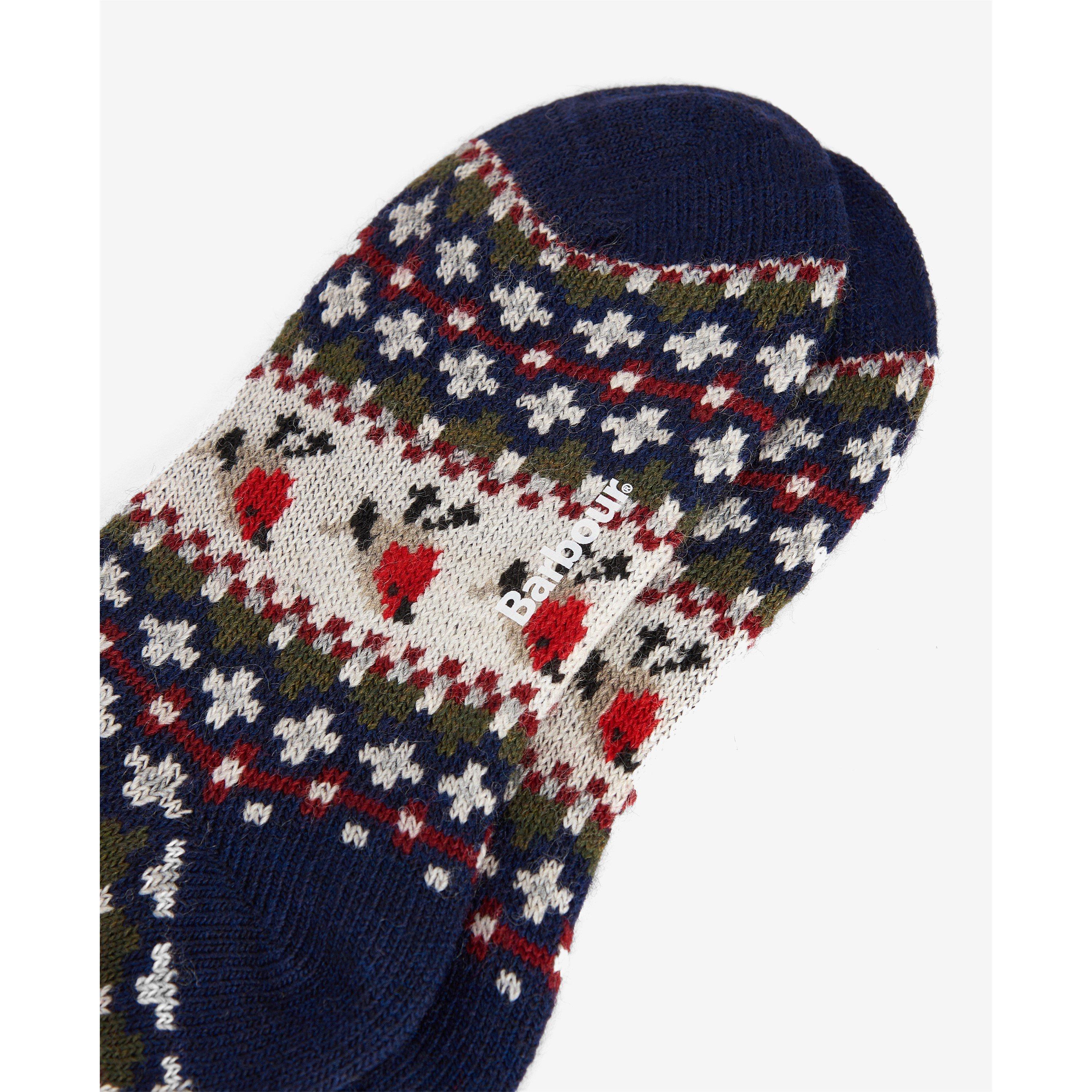 Navy - Barbour - Robin Fair Isle Socks - 2