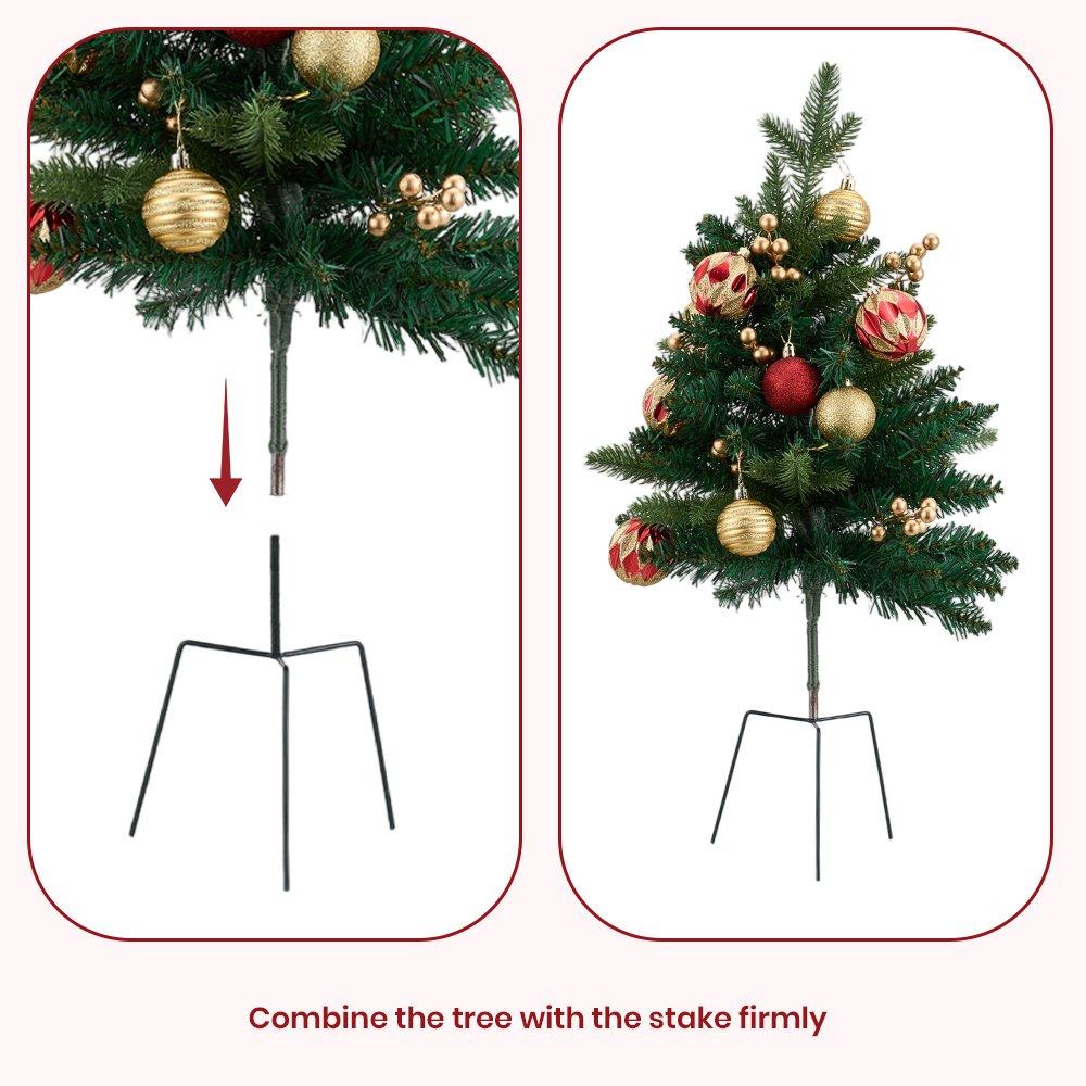 Green - LIFE IDEAS - Christmas Tree Ground Stake with Light and Timer - 6