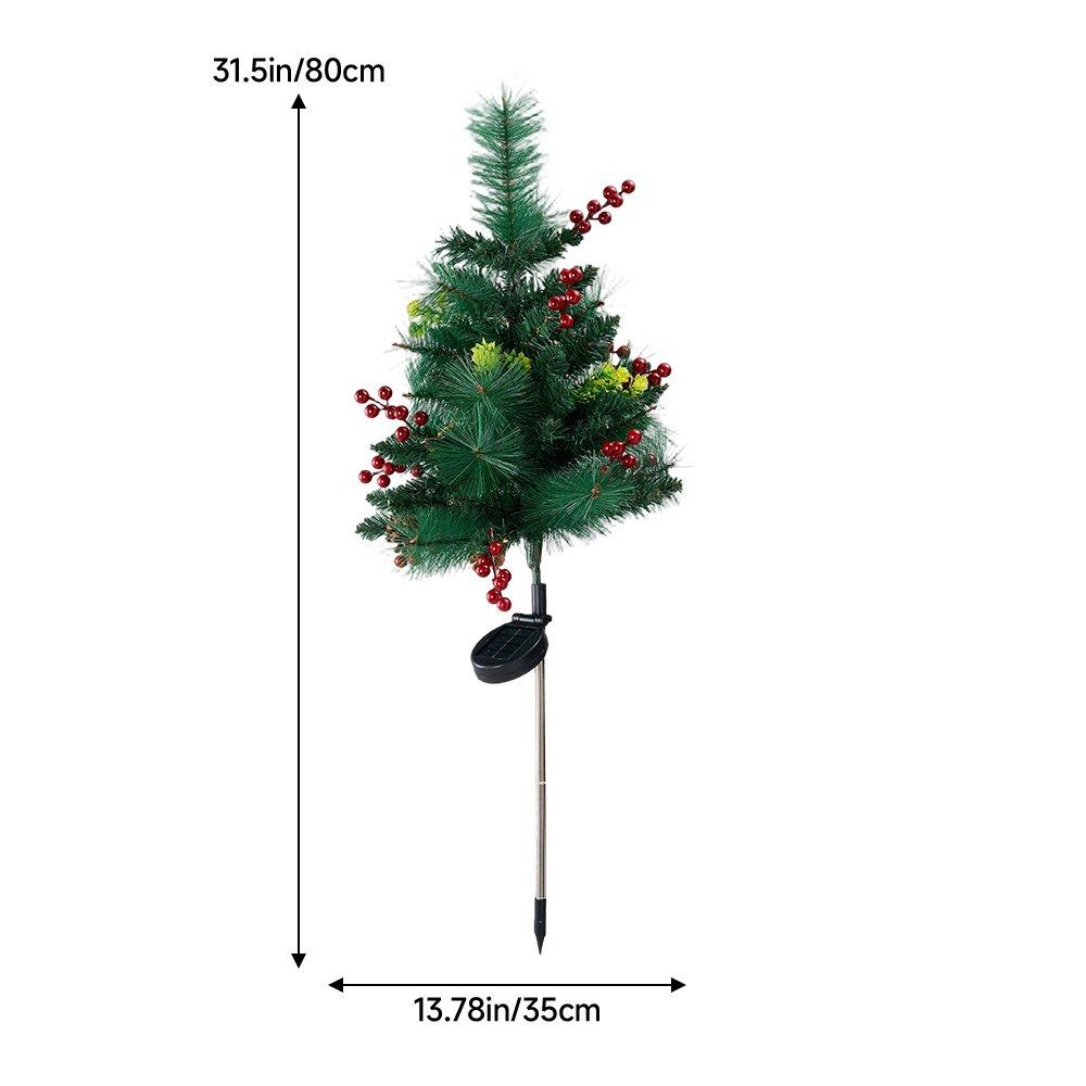 Green - LIFE IDEAS - Christmas Tree Ground Stake with Solar Light - 2