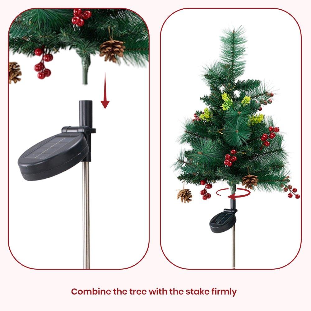 Green - LIFE IDEAS - Christmas Tree Ground Stake with Solar Light - 5