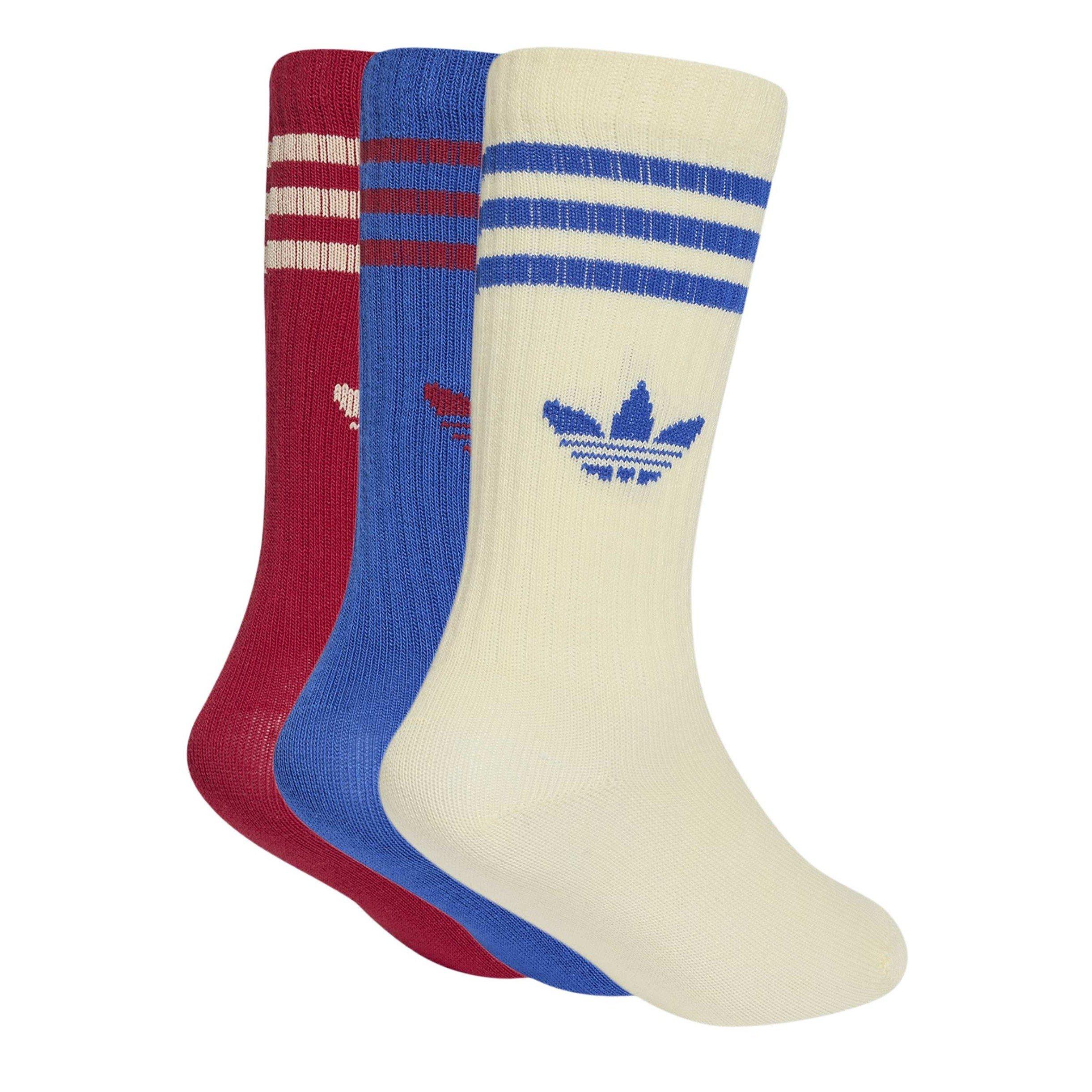 Kids' Adi OG Striped Cotton Crew Socks 3 Pack