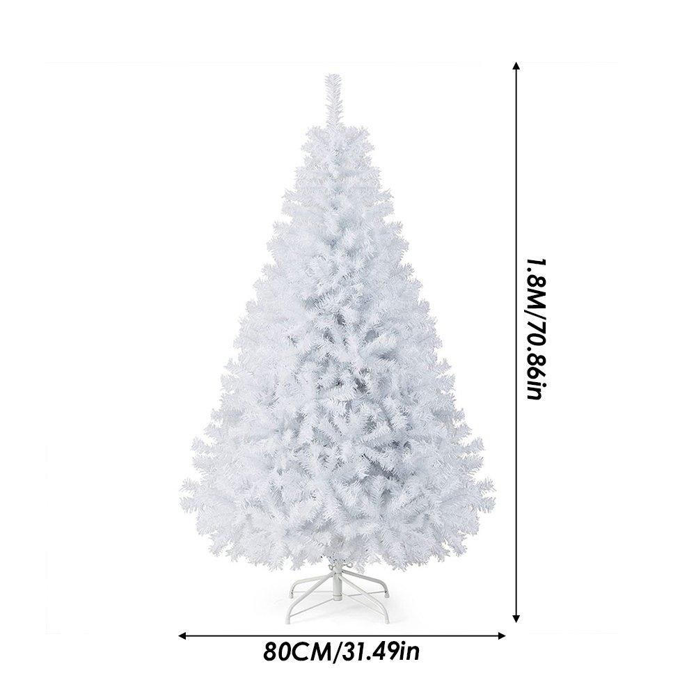 White - LIFE IDEAS - 1.8M Snow Christmas Tree with Foldable Stand - 2