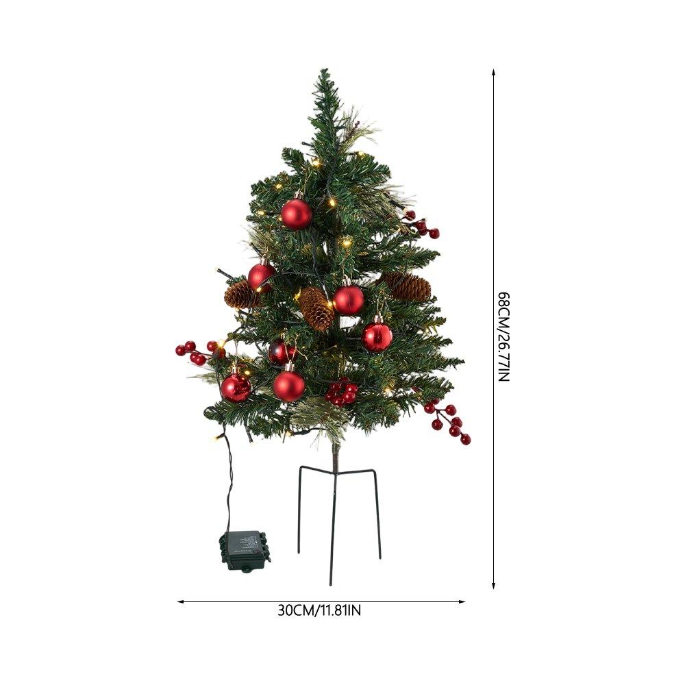 Green - LIFE IDEAS - Christmas Tree Ground Stake with Light and Timer - 2