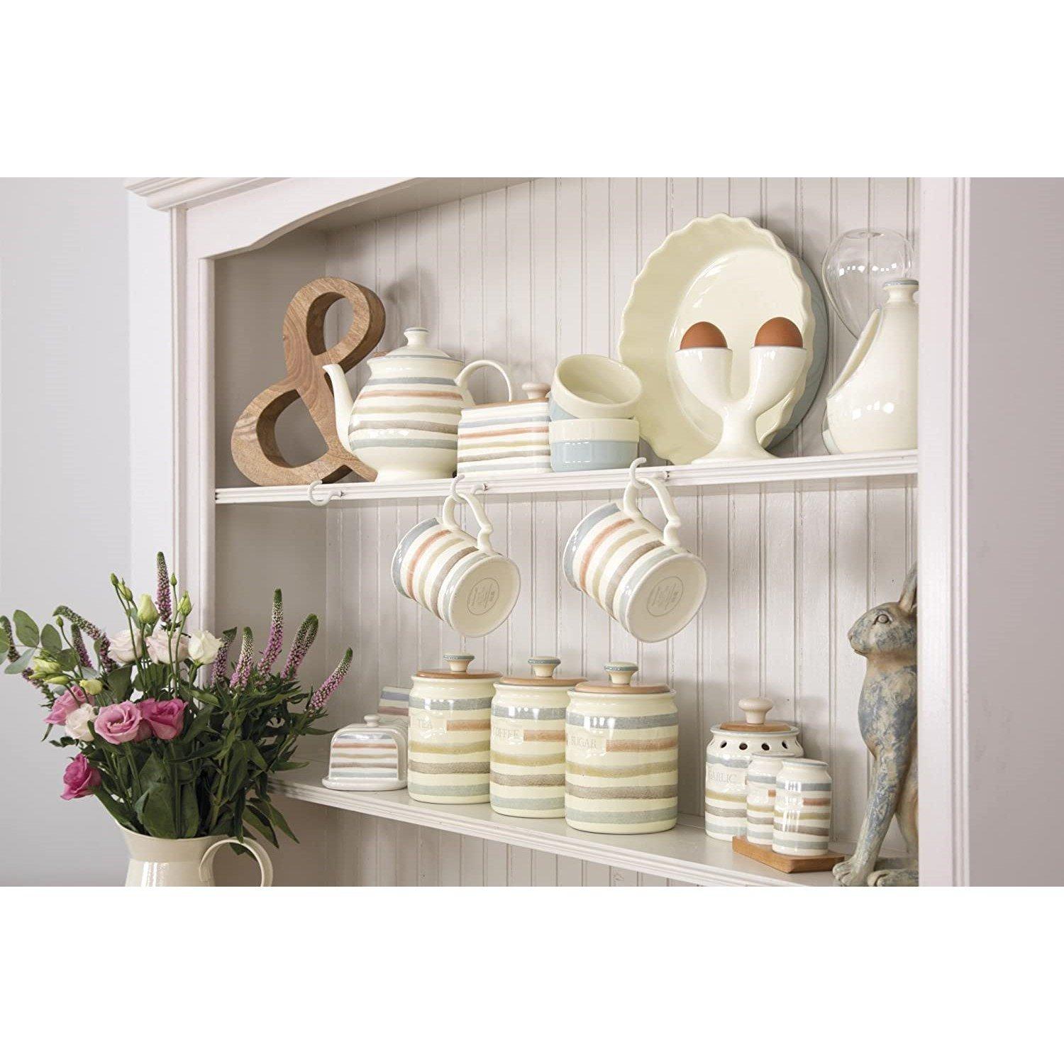 Cream - KitchenCraft - Classic Collection Striped Ceramic Sugar Container - 3