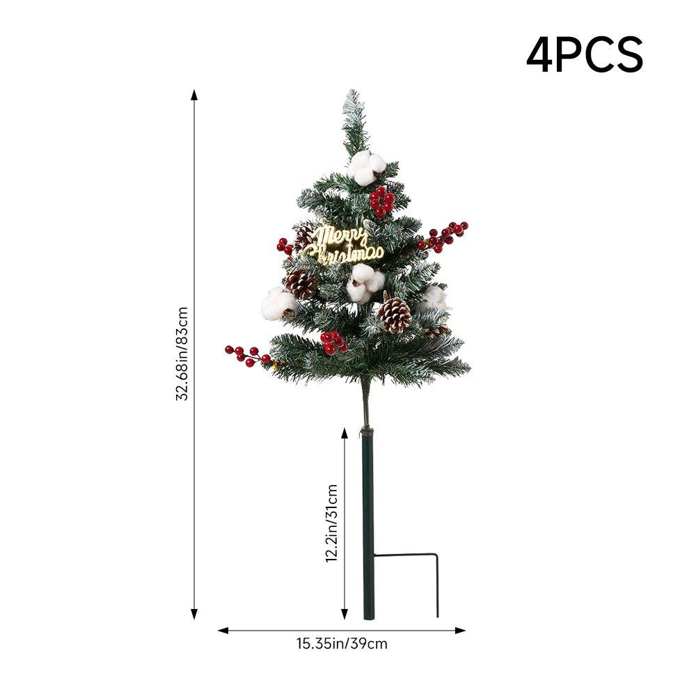 Green - LIFE IDEAS - Christmas Tree Ground Stake with Solar Light - 2