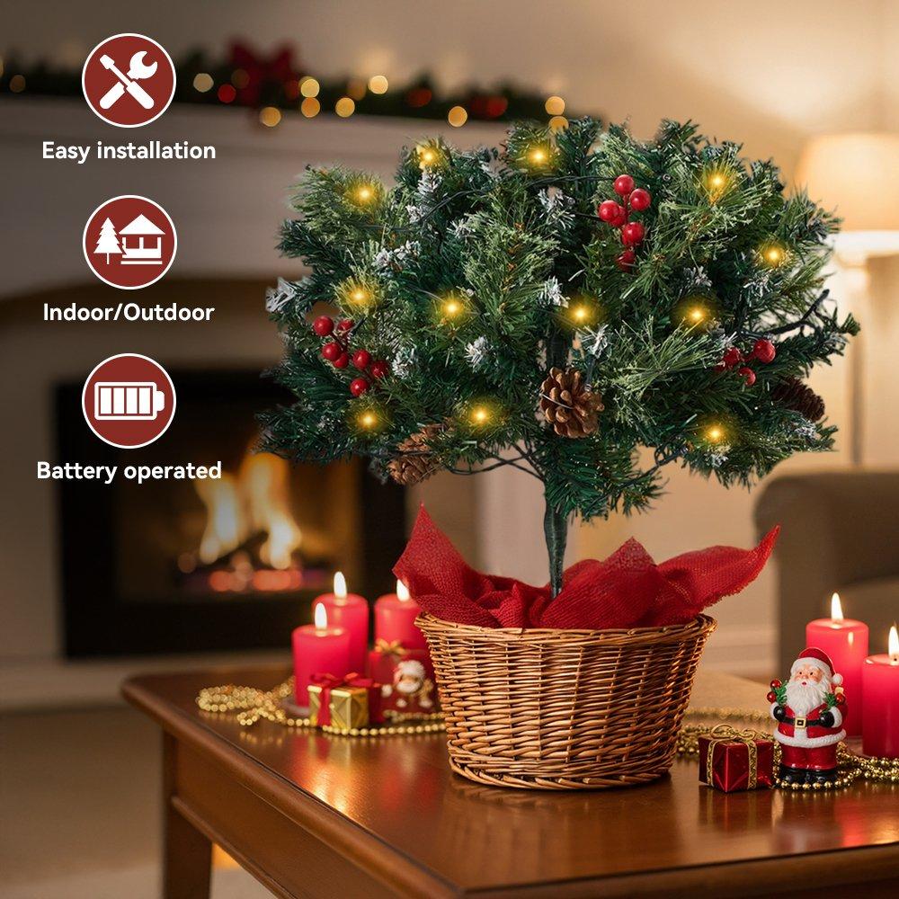 Green - LIFE IDEAS - Christmas Tree Ground Stake with Light and Timer - 7