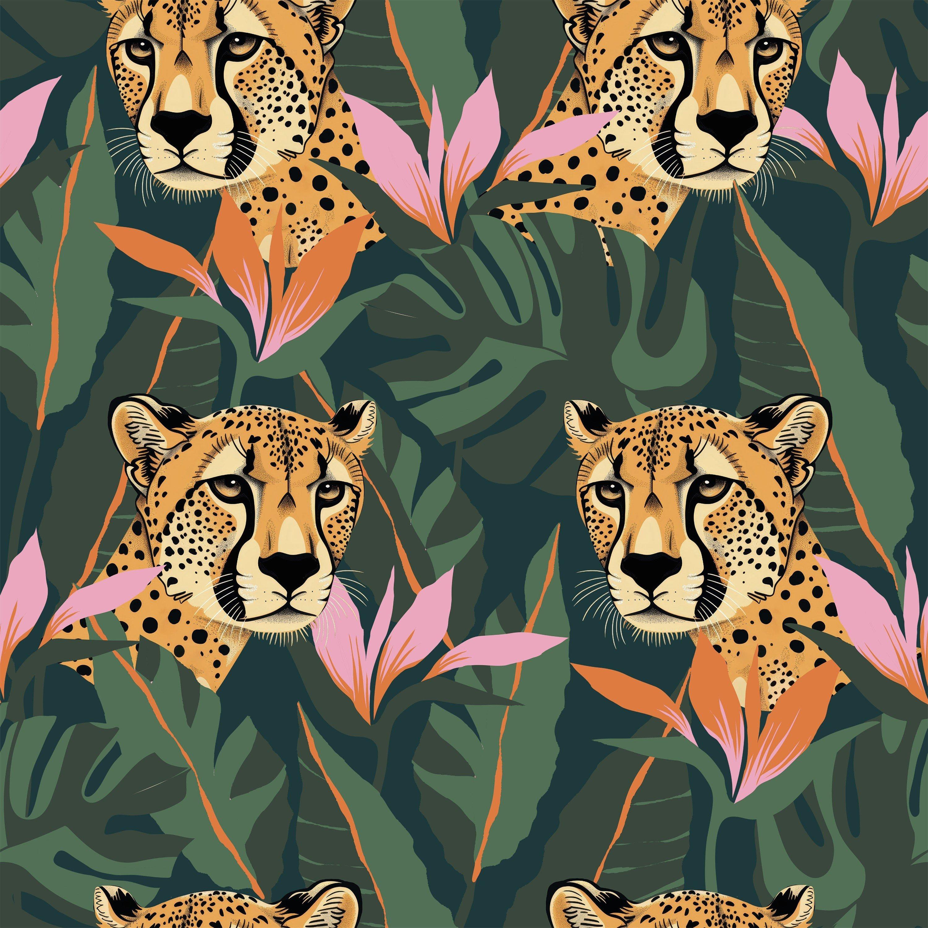Arthouse  Jungle Leopard Dark Wallpaper Green