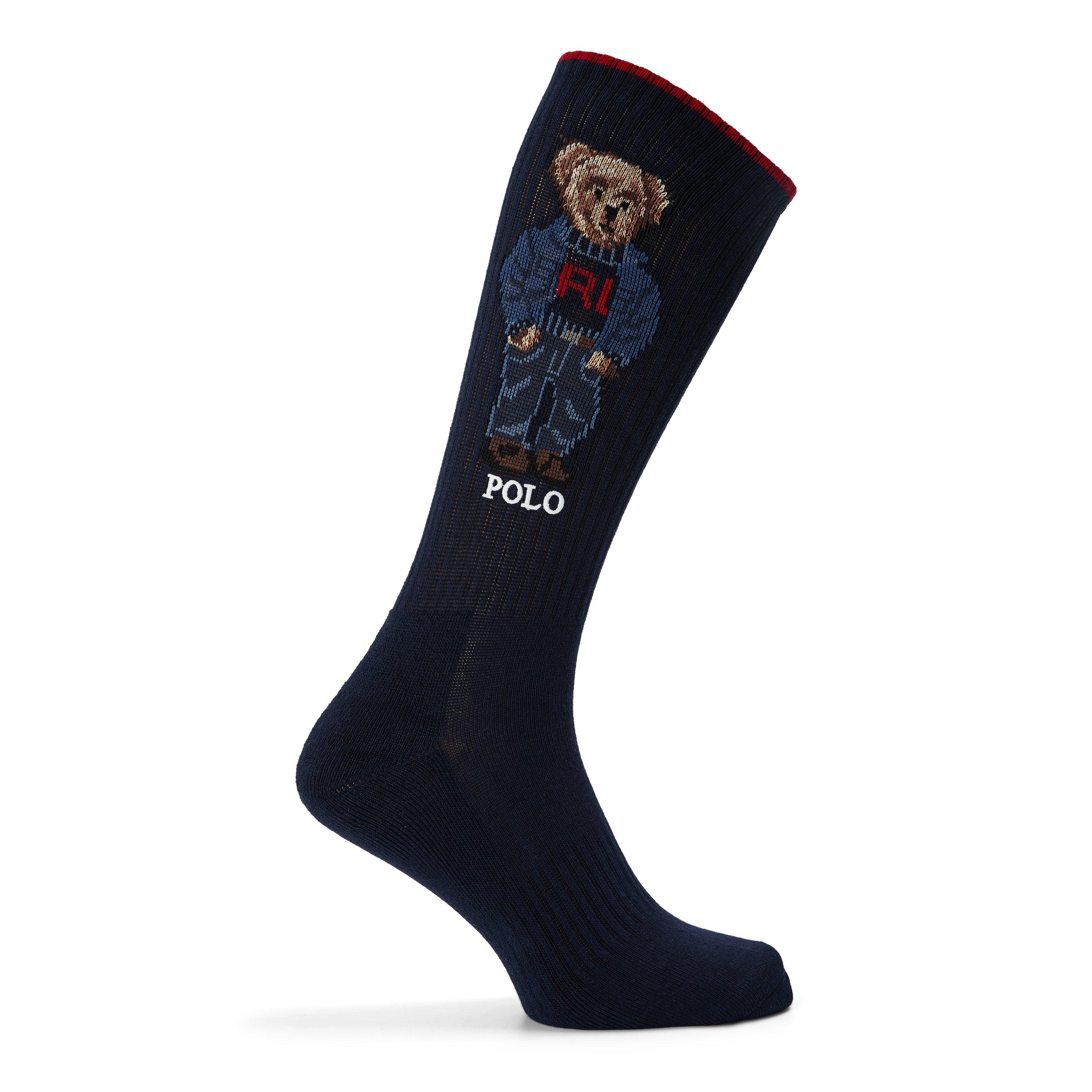 Navy/White - Polo Ralph Lauren - 2 Pack Bear Crew Socks - 2