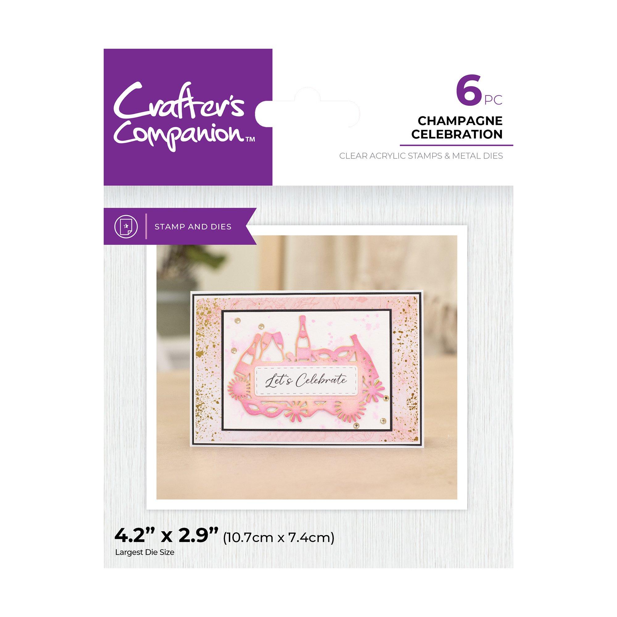 Multi - Crafters Companion - Champagne Celebration Stamp & Die - 1