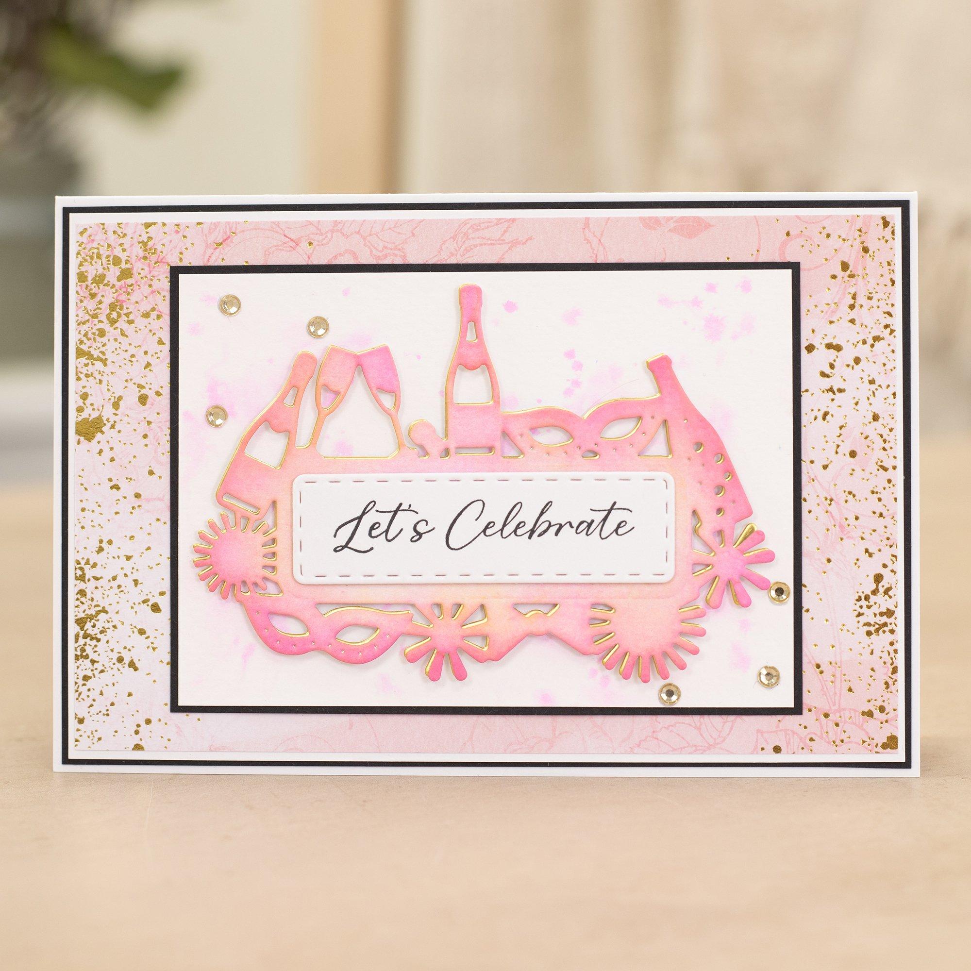 Multi - Crafters Companion - Champagne Celebration Stamp & Die - 2