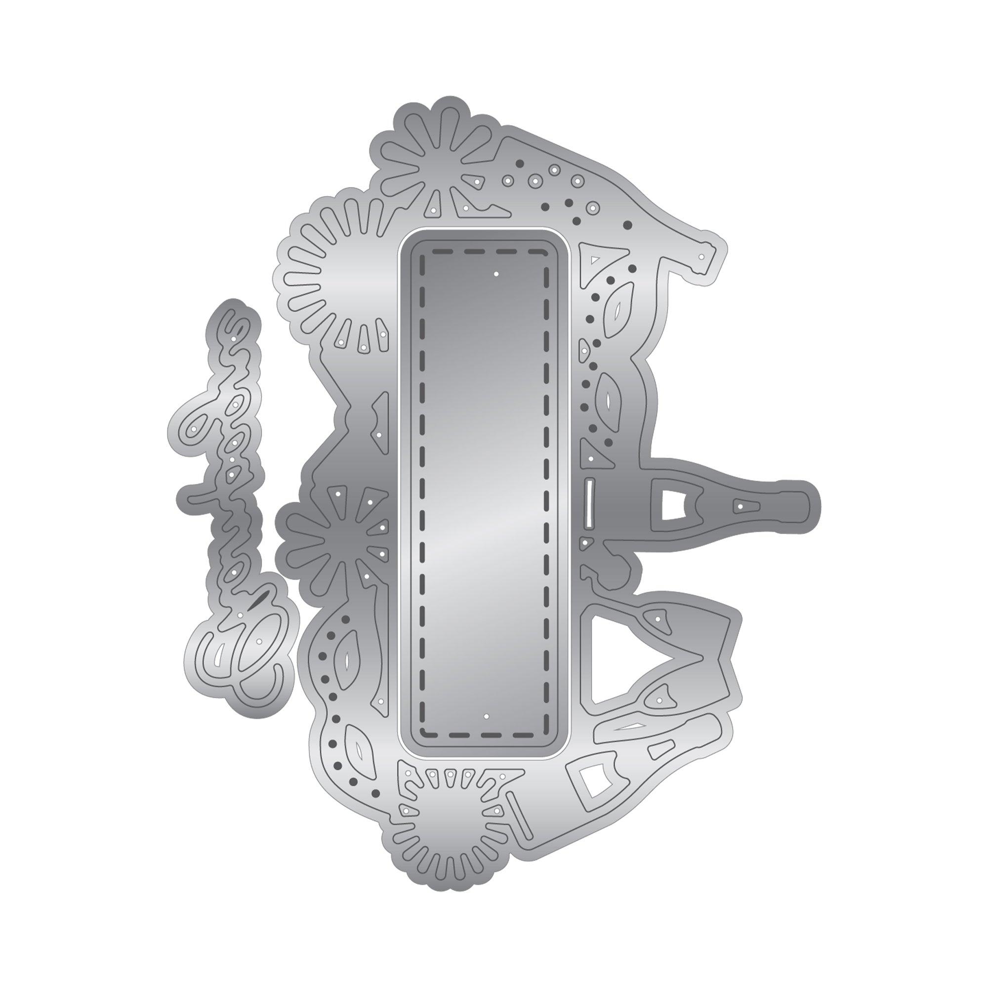 Multi - Crafters Companion - Champagne Celebration Stamp & Die - 3