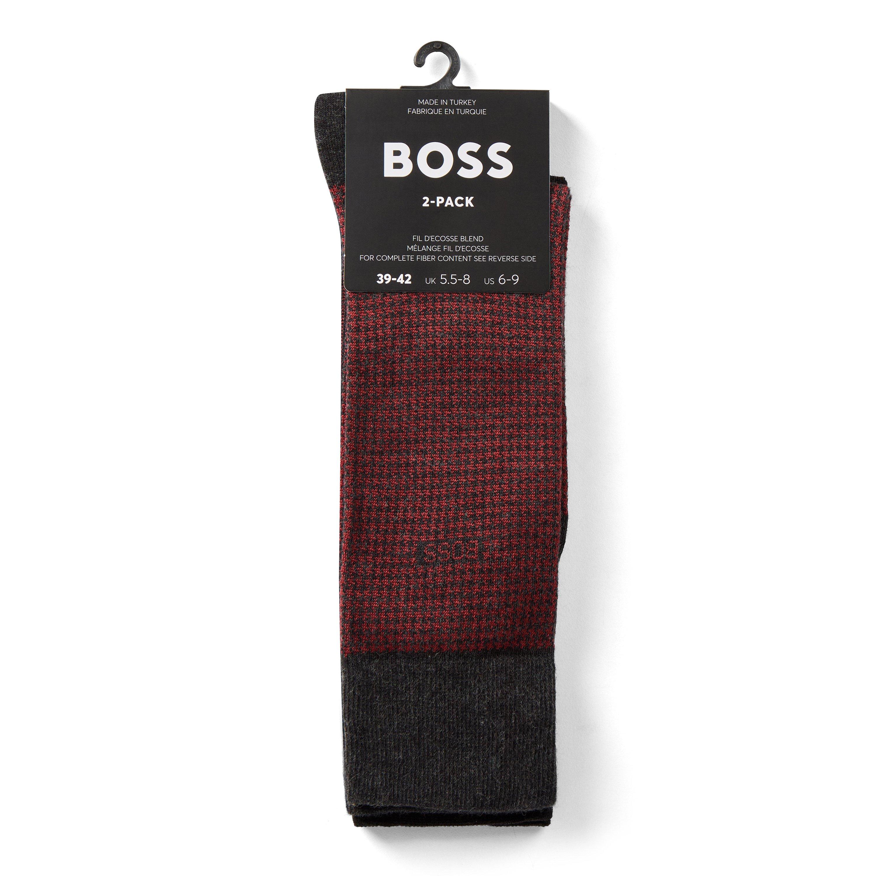 Charcoal 013 - Boss - Men's Houndstooth Crew Socks - 2