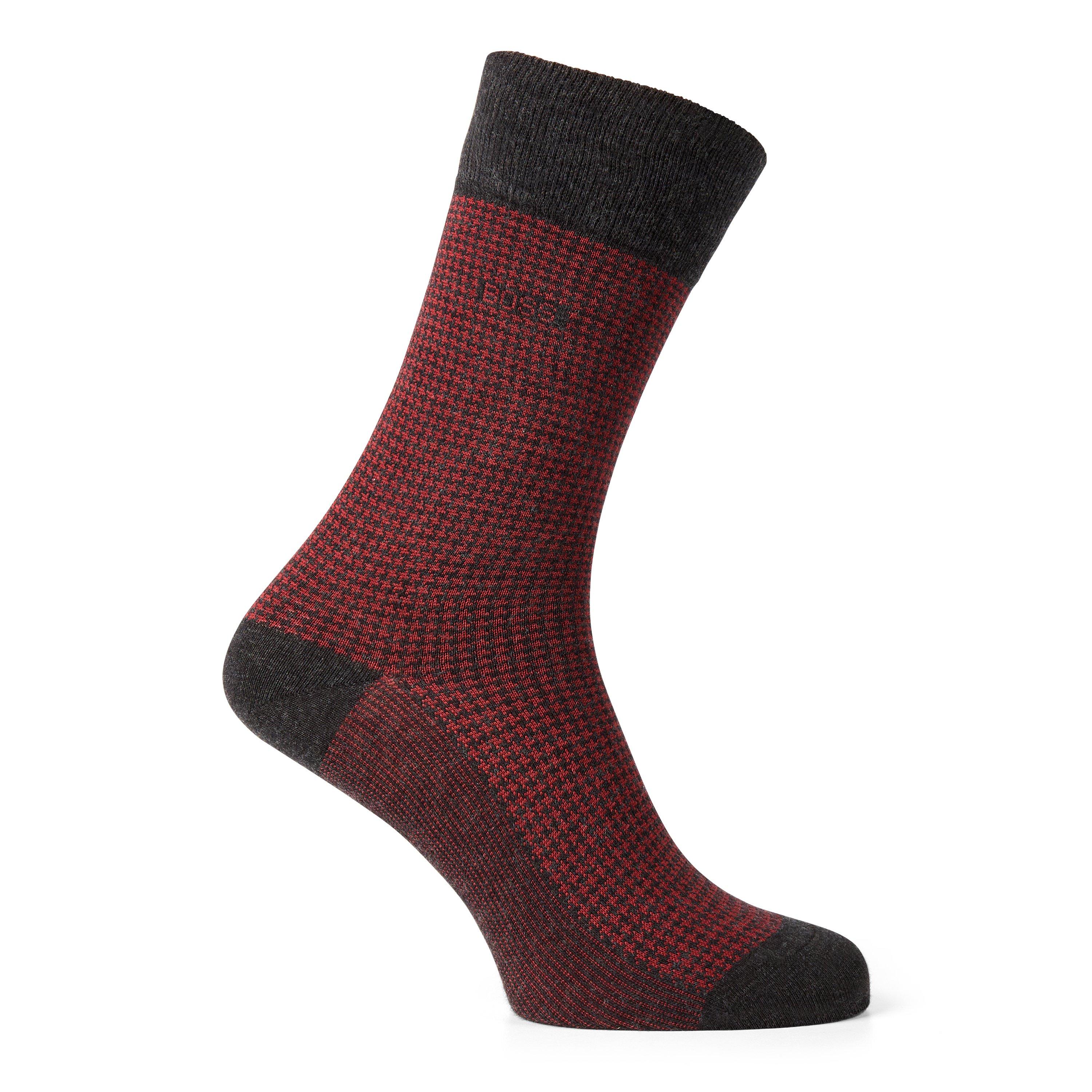 Charcoal 013 - Boss - Men's Houndstooth Crew Socks - 3