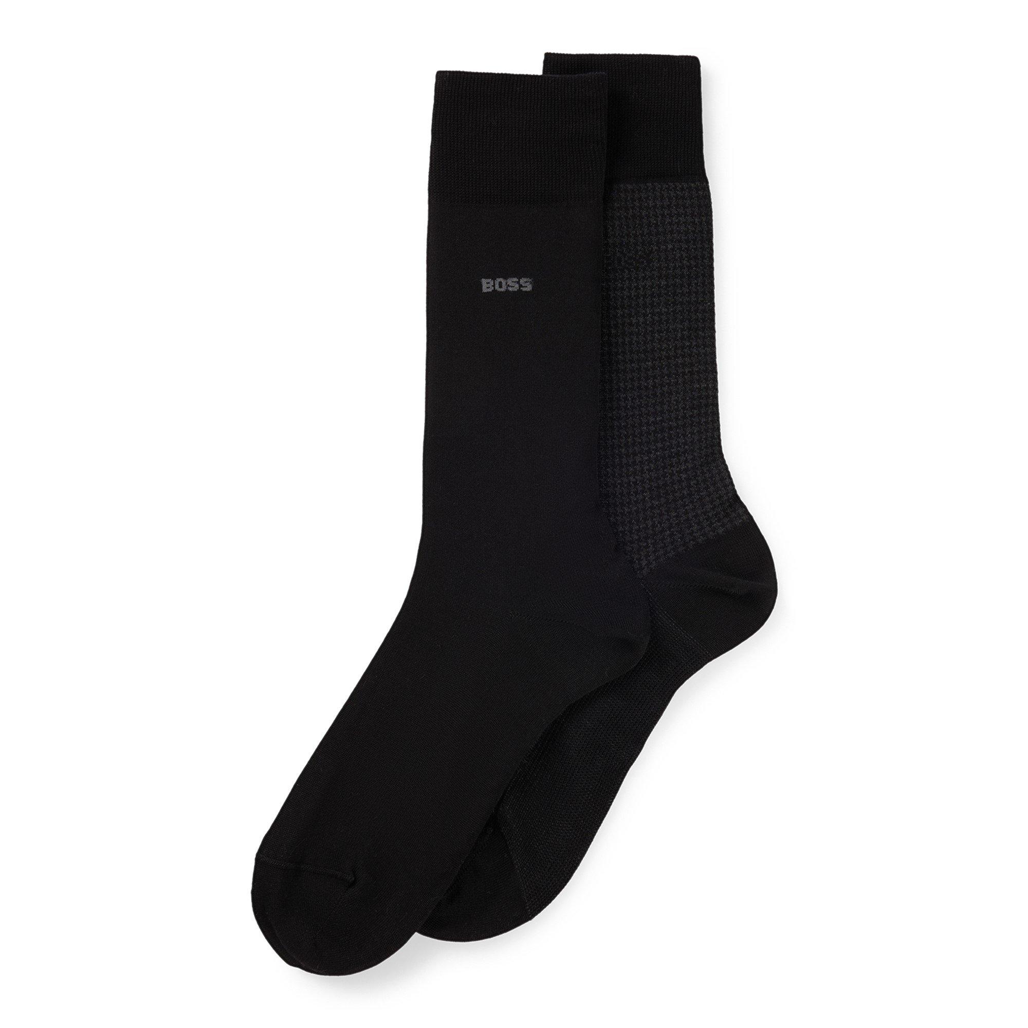 Black 001 - Boss - Men's Houndstooth Crew Socks - 4