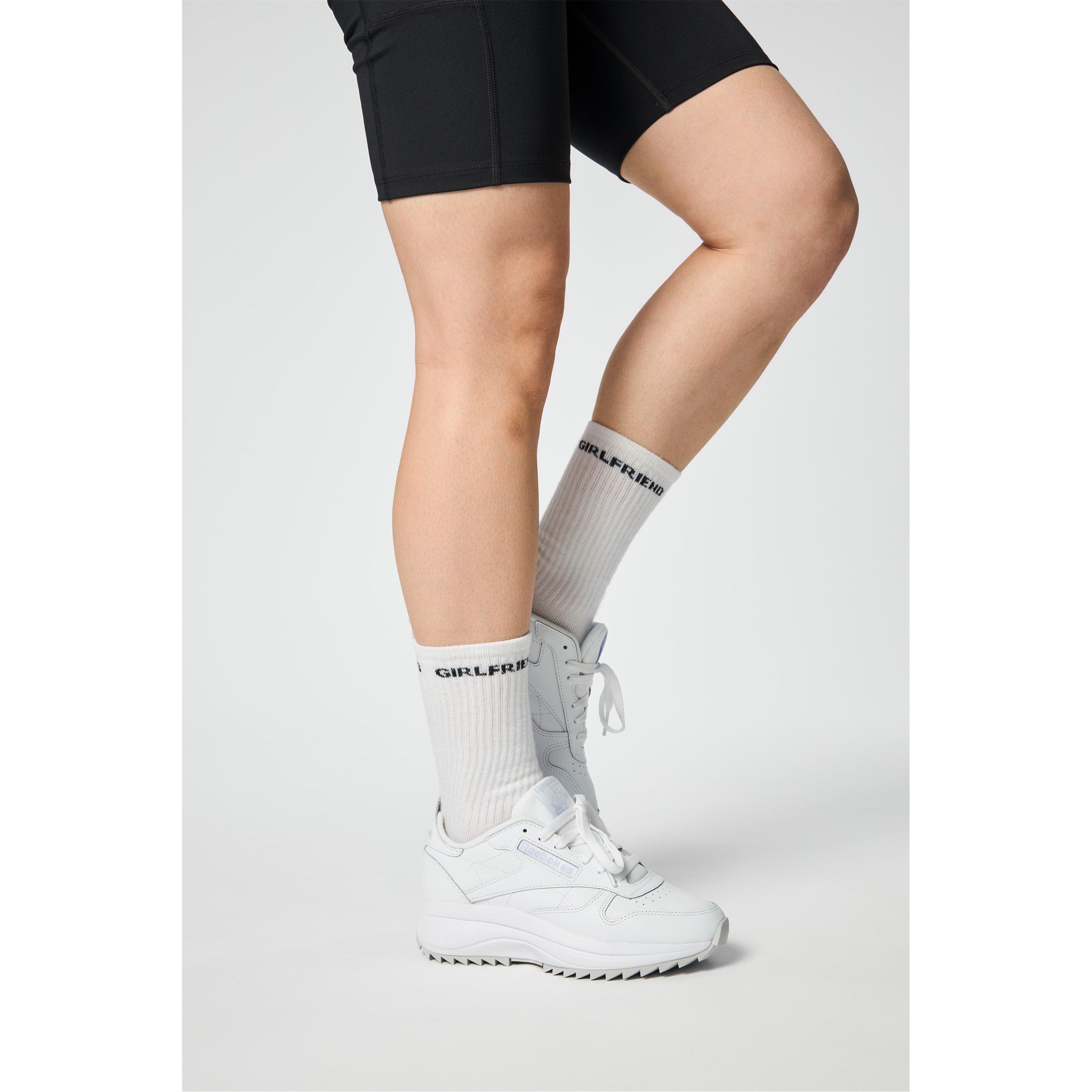 Wht/Blk Logo - Girlfriend Collective - Crw Sock 3PK Ld61 - 3