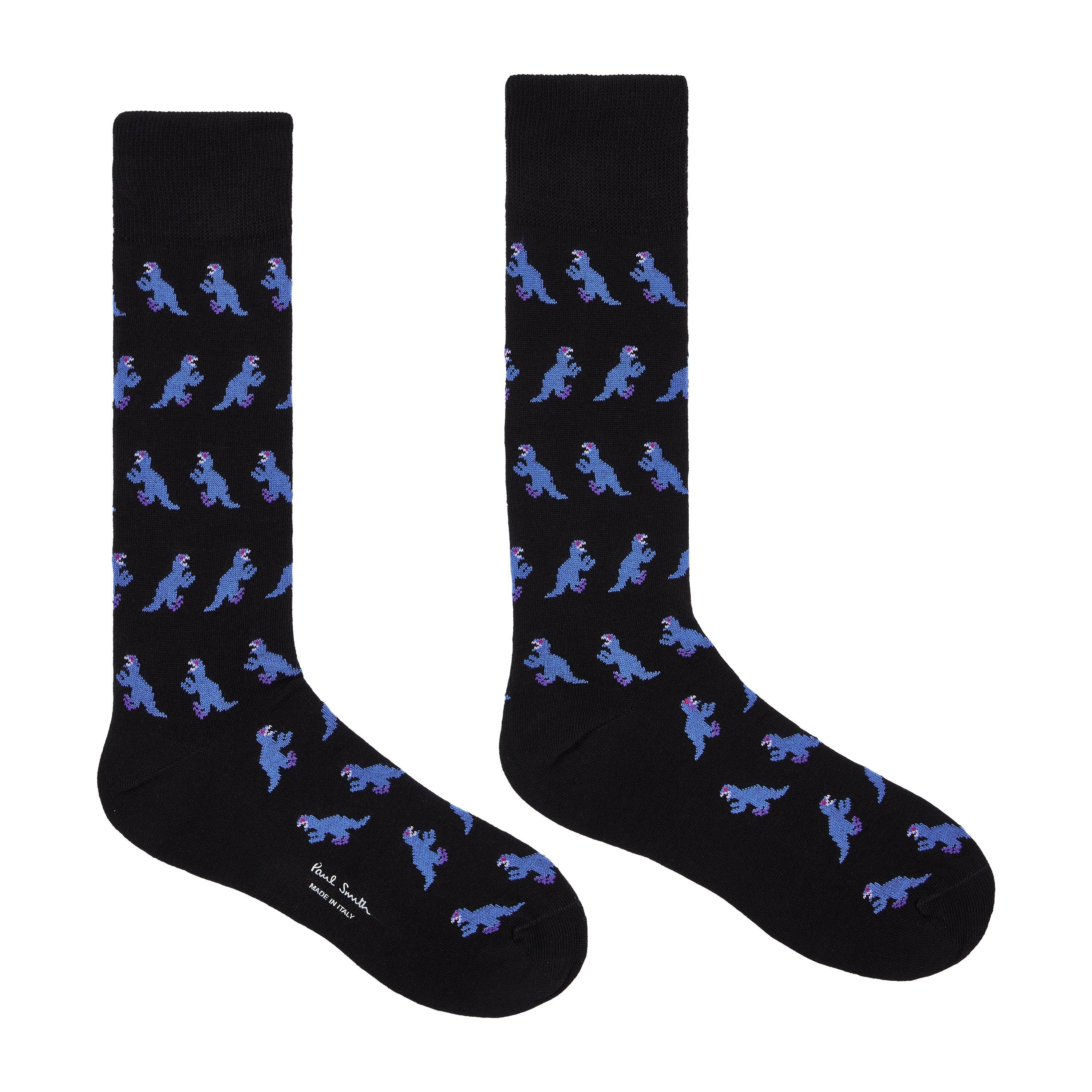 Zwart 79 - Paul Smith - Men's Dinosaur Crew Socks - 2