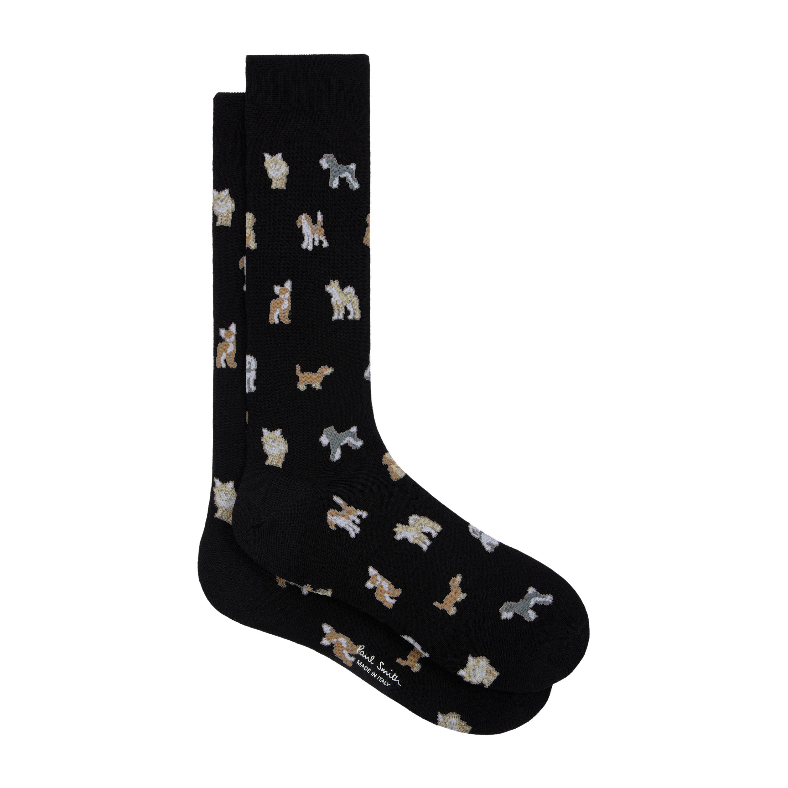 Paul Smith Men's Kyoto Dogs Crew Socks - Black 79