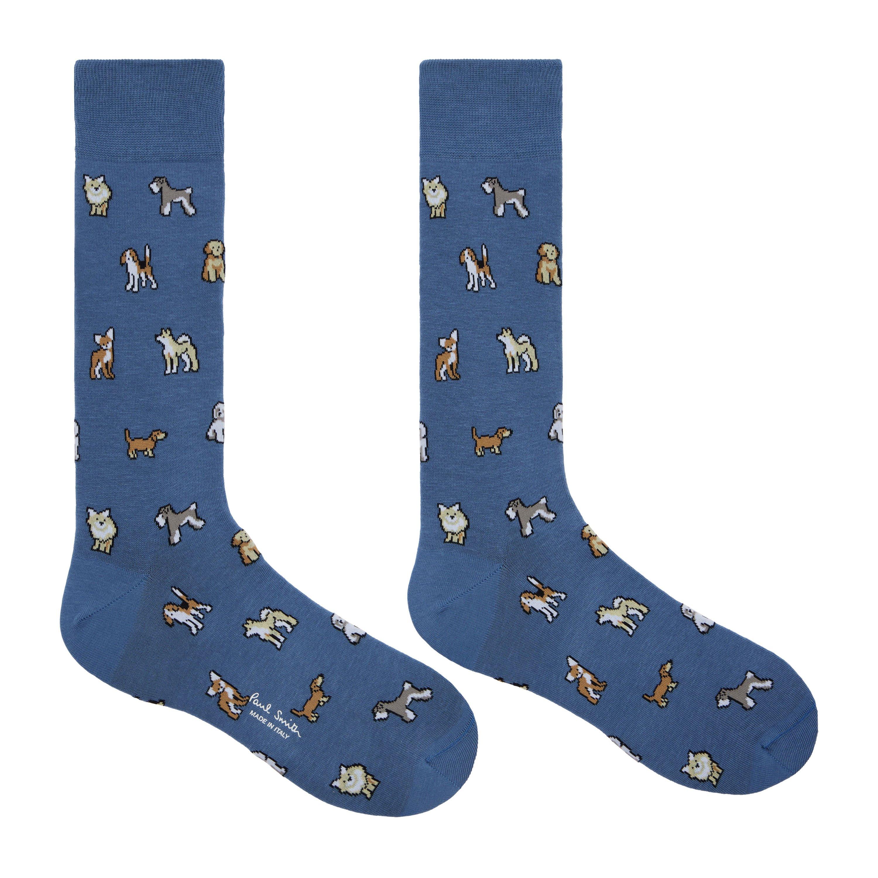 Blue 47 - Paul Smith - Men's Kyoto Dogs Crew Socks - 2