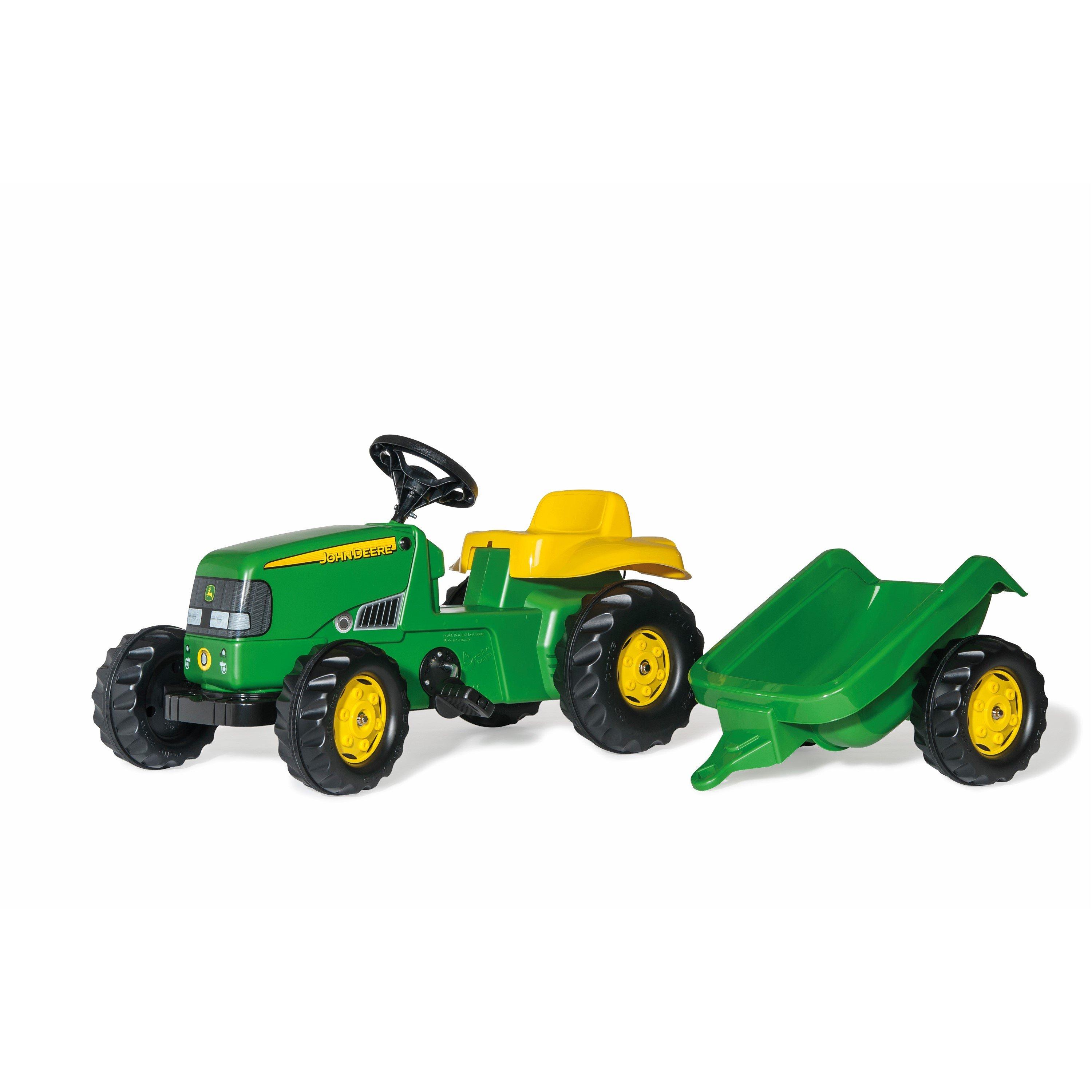 Green - rolly toys - Rolly Kid JD Tractor & Trailer - 1