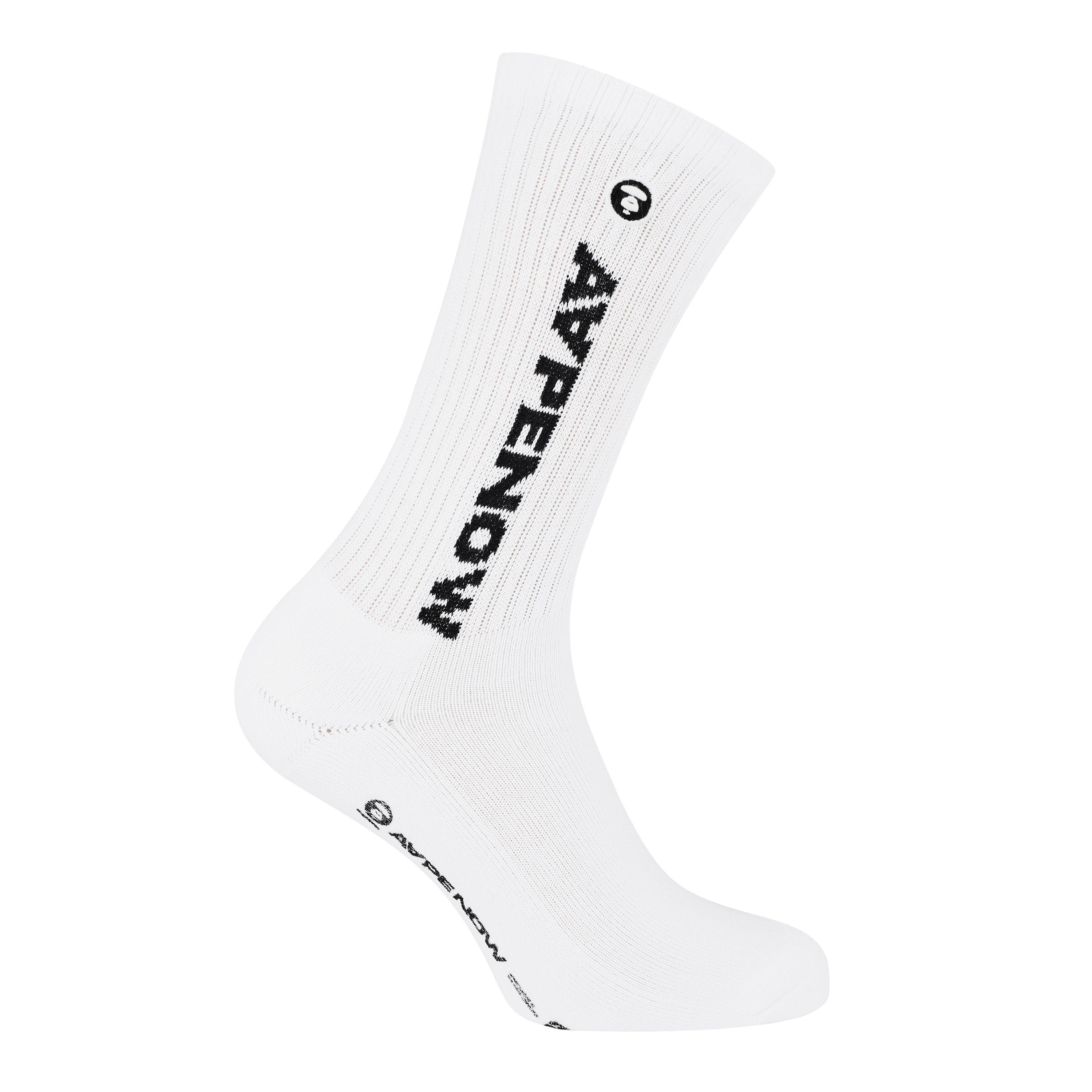 White WHX - AAPE - Men's Embroidered Crew Socks - 2