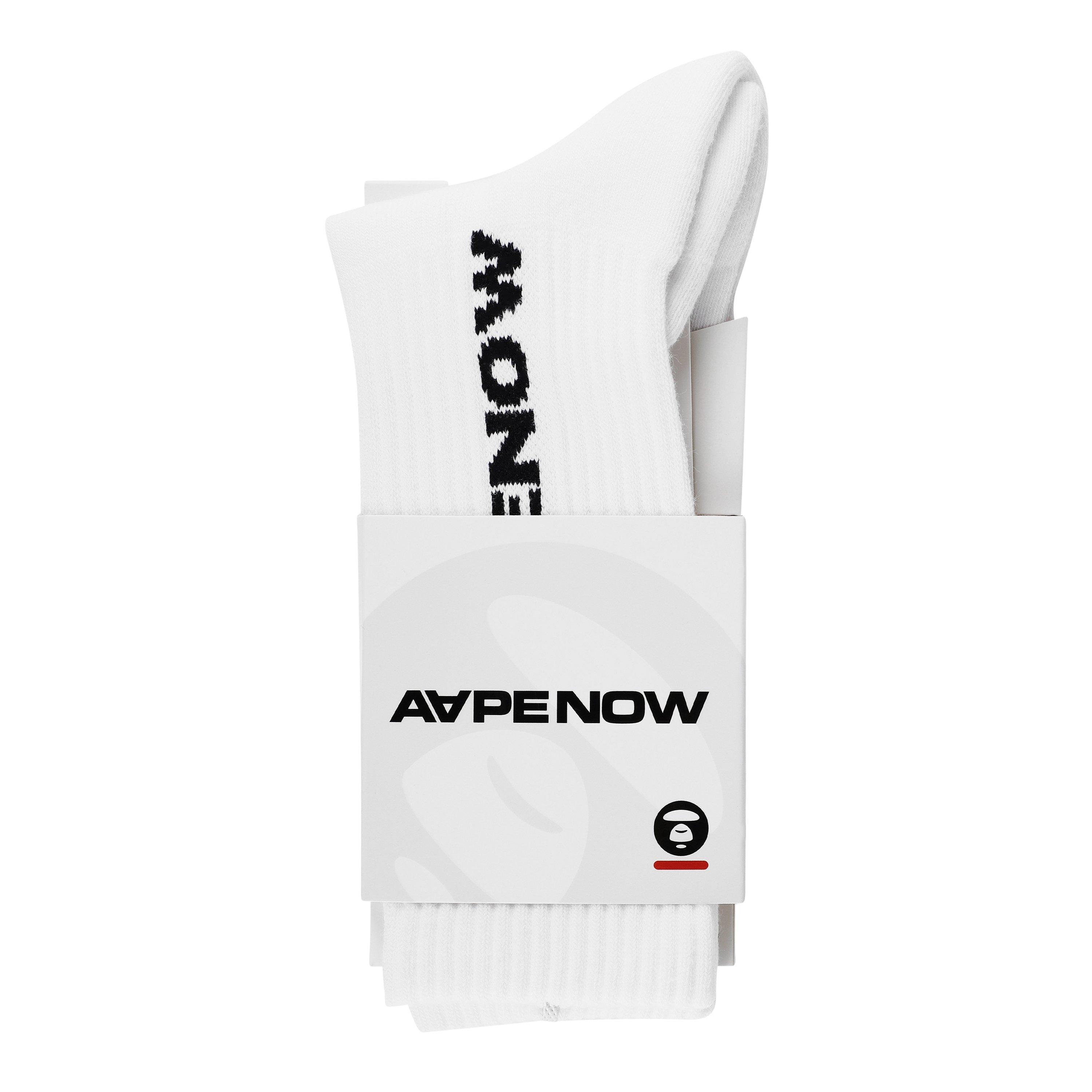 White WHX - AAPE - Men's Embroidered Crew Socks - 3