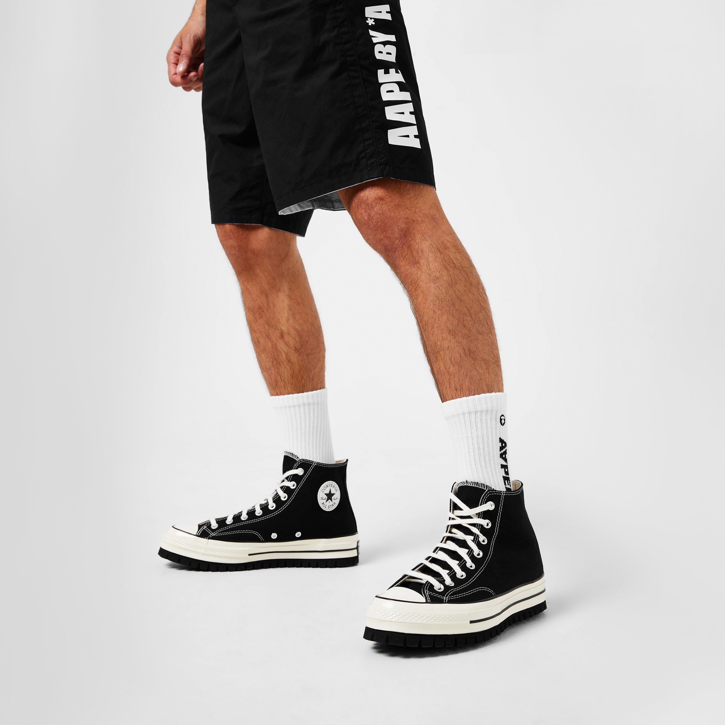 White WHX - AAPE - Men's Embroidered Crew Socks - 3