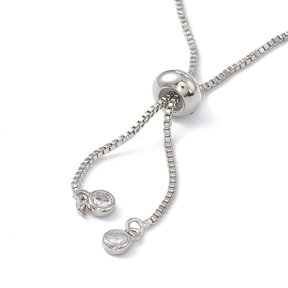 Silver - Aye Do Gifts - Cross Charm on Fine Diamante Slider Bracelet 6498 - 2