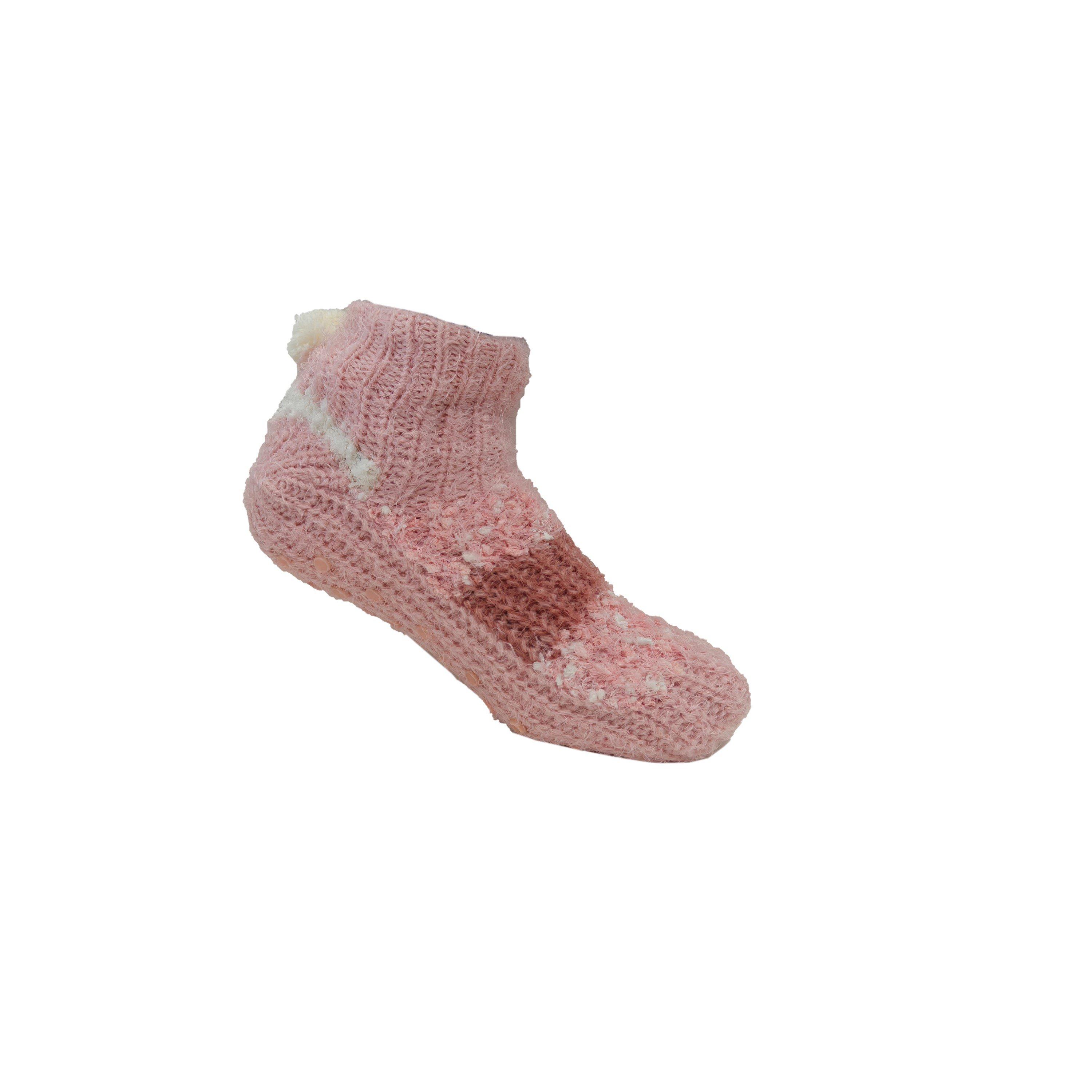 Pink - Miso - Women's Cabin Christmas Warm Bed Novelty Socks - 1