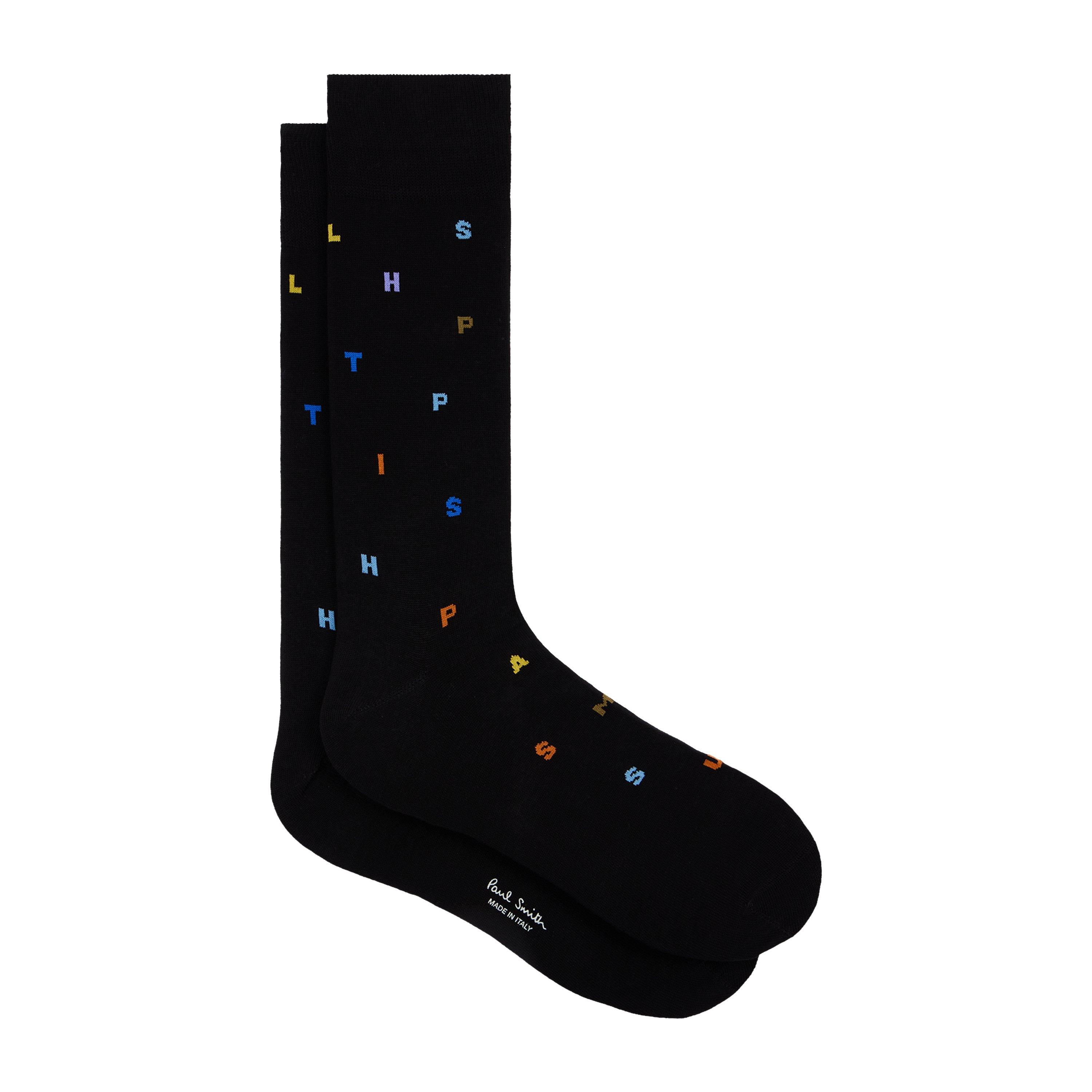 Paul Smith Men's Keanu Stamp Crew Socks - Black 79