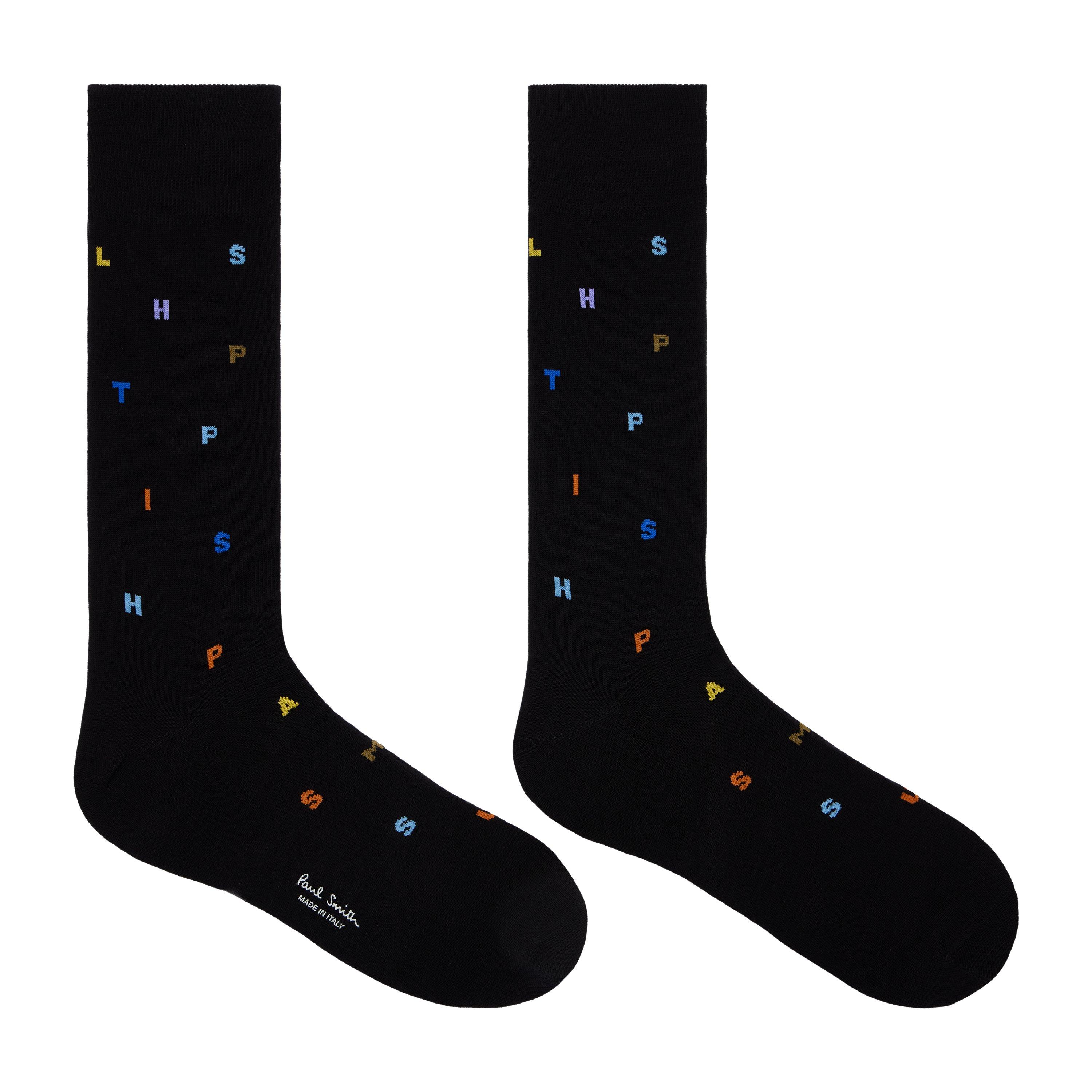 Black 79 - Paul Smith - Men's Keanu Stamp Crew Socks - 2