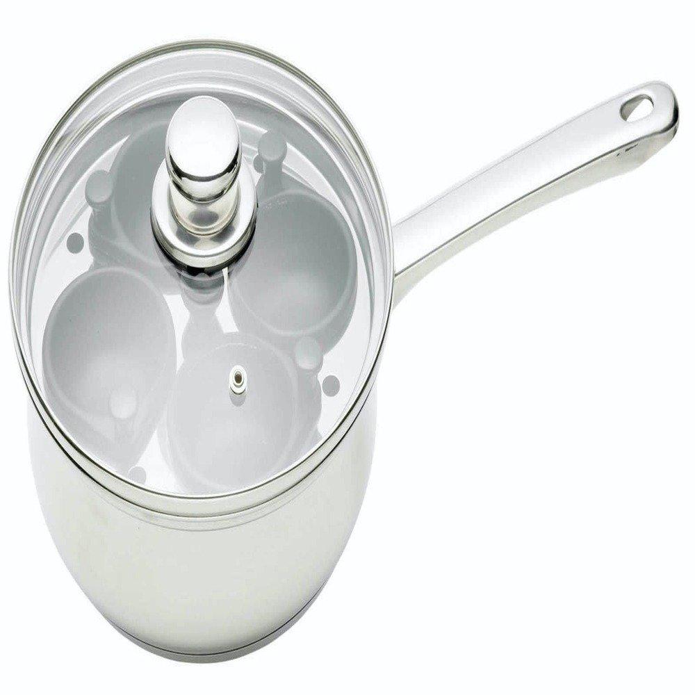 Silver - KitchenCraft - KitchenCraft Stainless Steel Four Hole Egg Poacher - 1