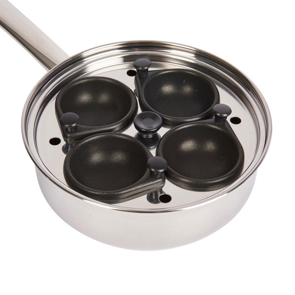 Silver - KitchenCraft - KitchenCraft Stainless Steel Four Hole Egg Poacher - 2