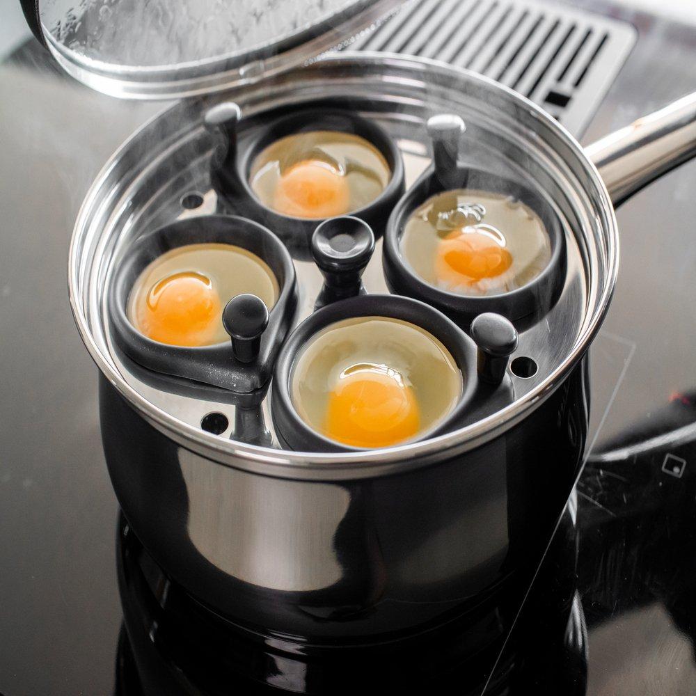 Silver - KitchenCraft - KitchenCraft Stainless Steel Four Hole Egg Poacher - 4