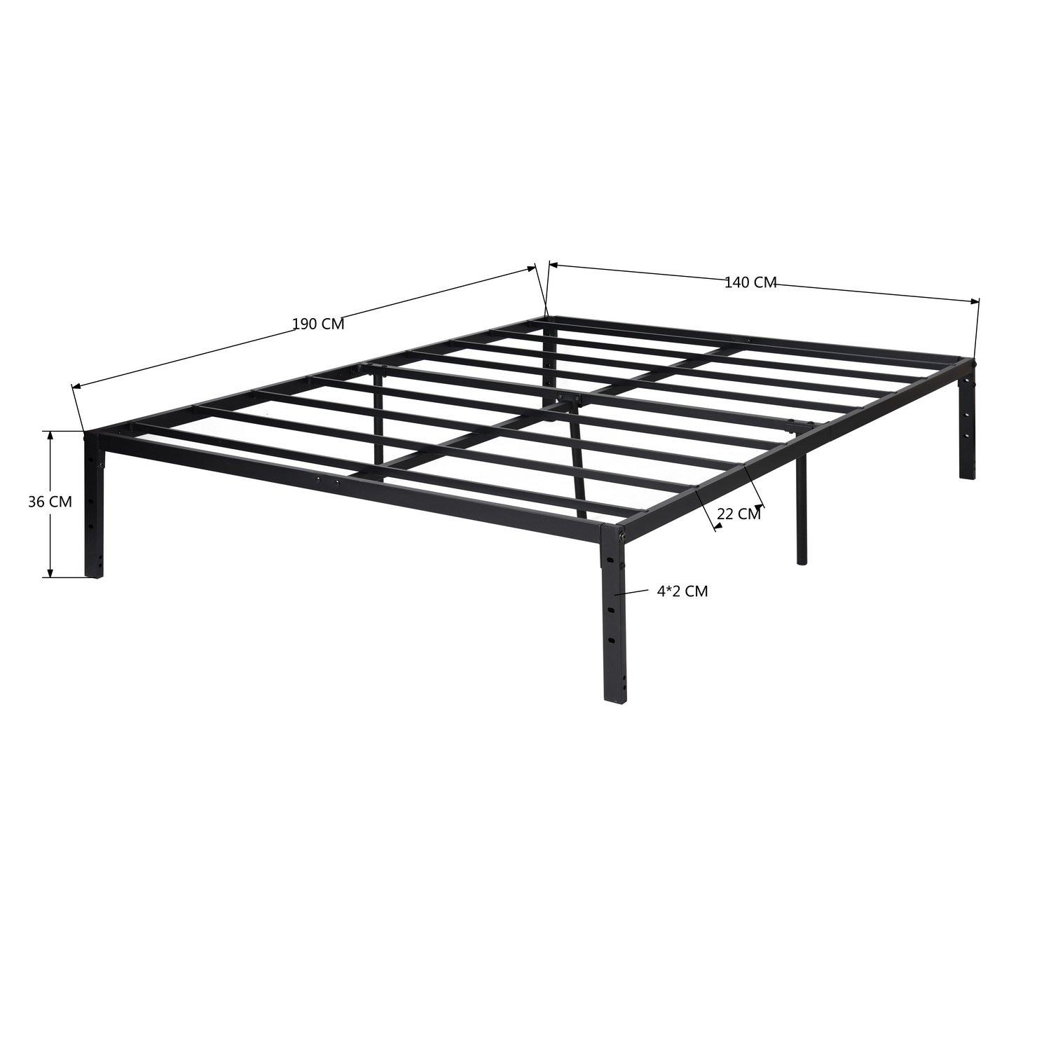Black - Urban Meuble - Sturdy Metal Bed Frame – 140x190 cm - 6
