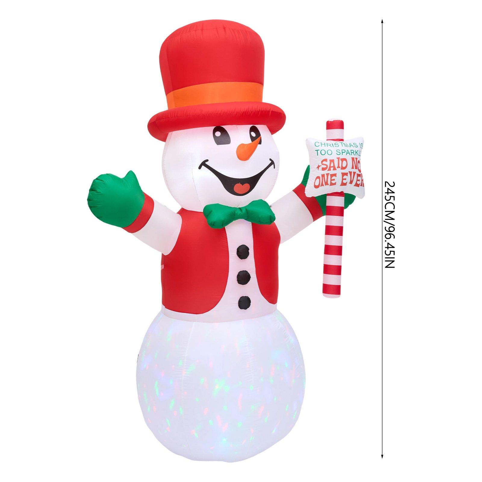 Multi - LIFE IDEAS - 2.4M Christmas Inflatable Snowman - 2