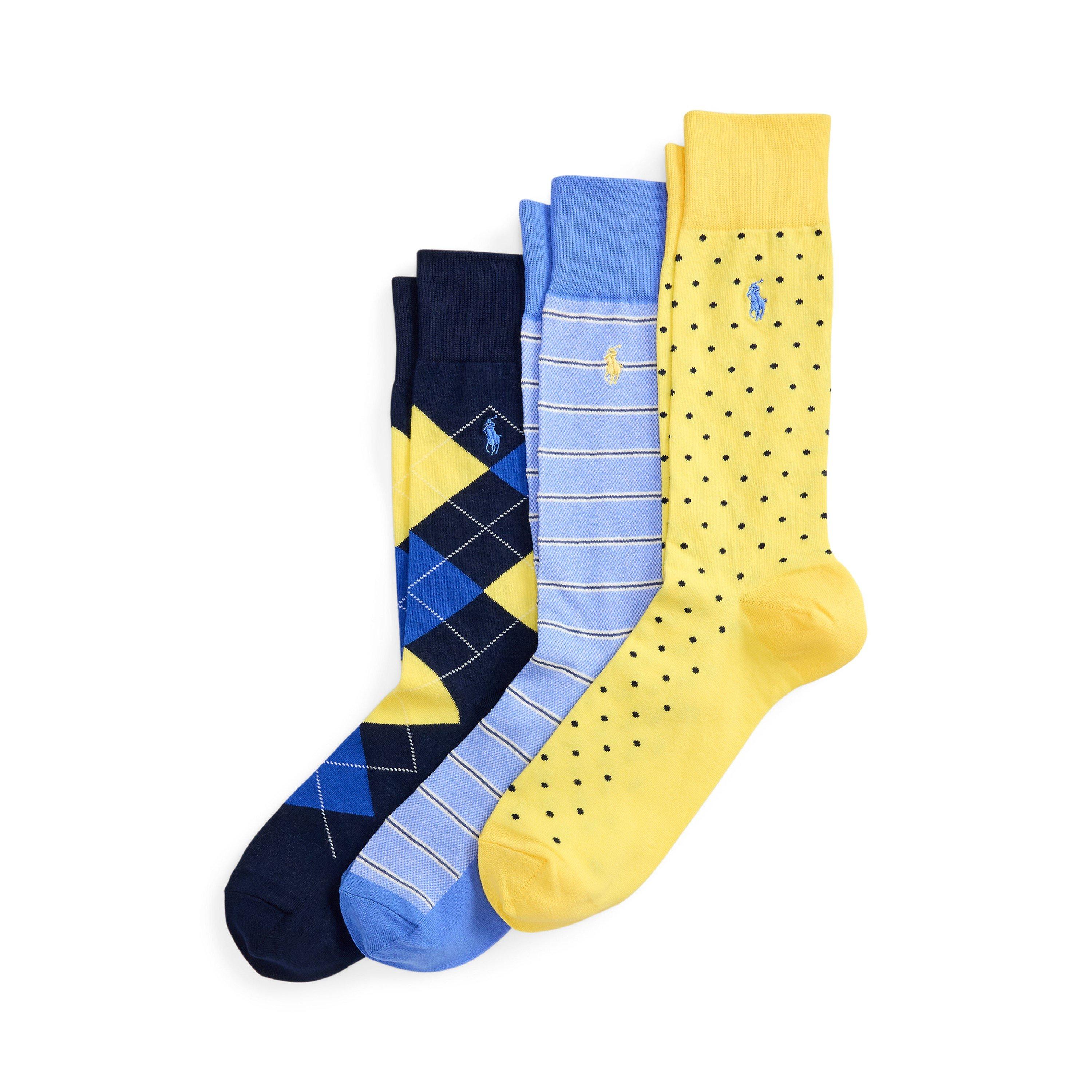 Nvy/Yellow/Blue - Polo Ralph Lauren - 3 Pack Oxford Crew Socks - 1