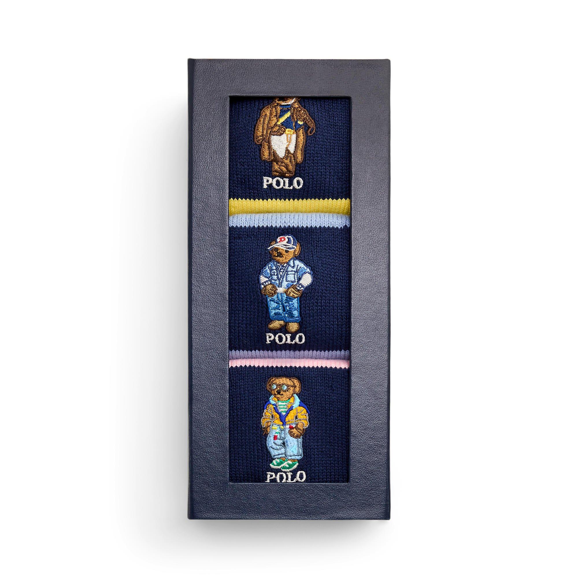 Yellow/Blue/Pnk - Polo Ralph Lauren - 3 Pack Crew Socks Gift Box - 2