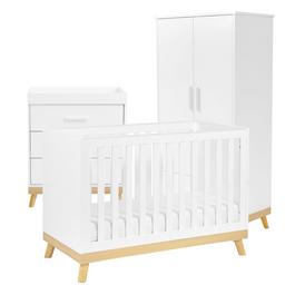 Babymore Babymore Mona Mini 3 Piece Nursery Room Set White