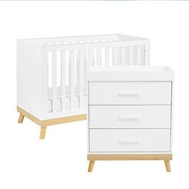 Babymore Babymore Mona Mini 2 Piece Nursery Room Set White
