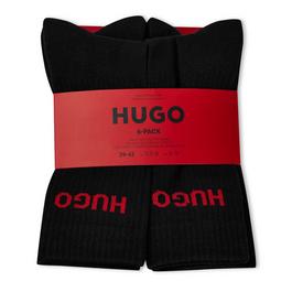 Hugo 6 pack Ribbed Logo Crew Socks