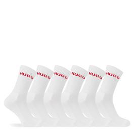 Hugo 6 pack Ribbed Logo Crew Socks