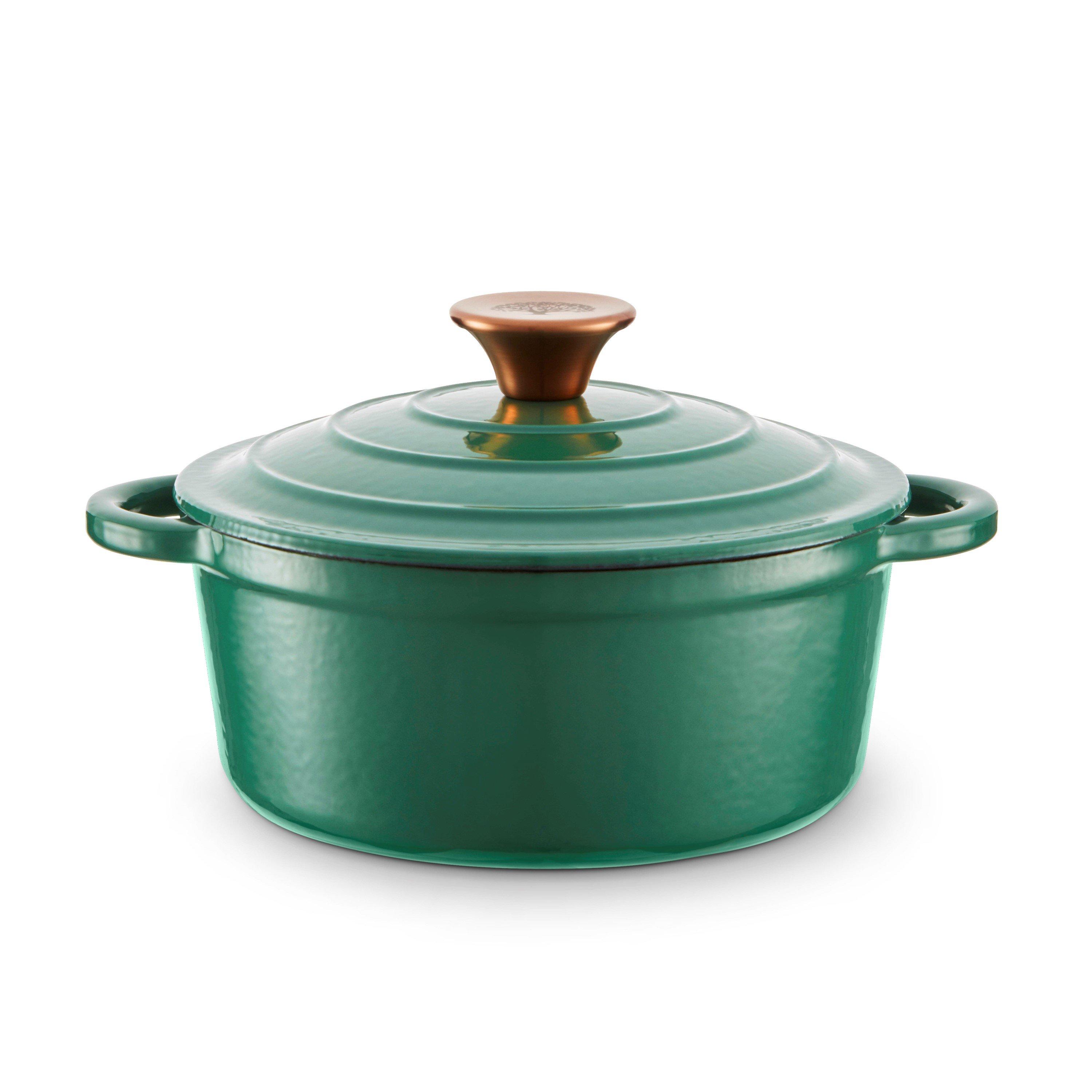 Green - Barbary And Oak - 20cm Round Casserole Cast Iron - 1