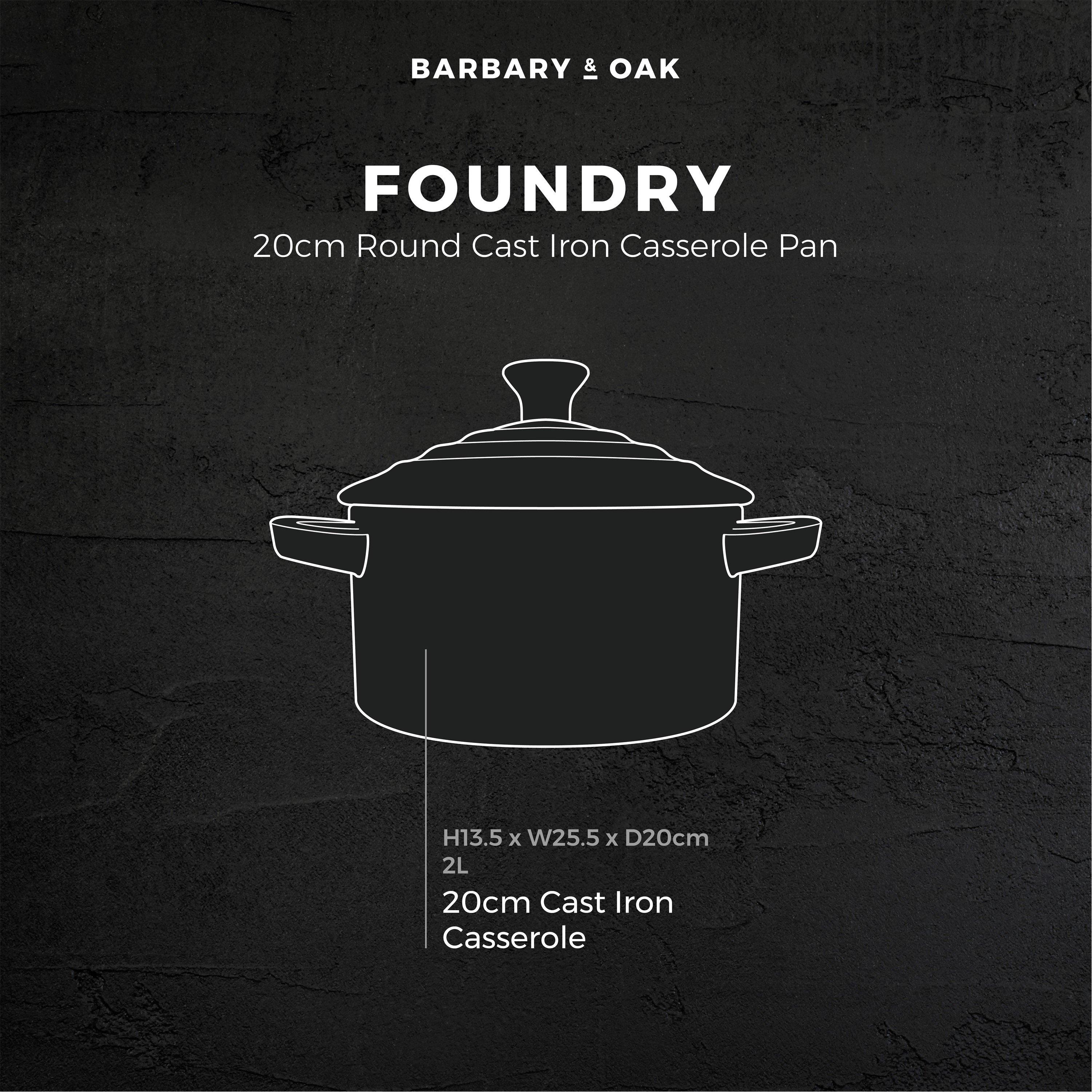 Green - Barbary And Oak - 20cm Round Casserole Cast Iron - 11