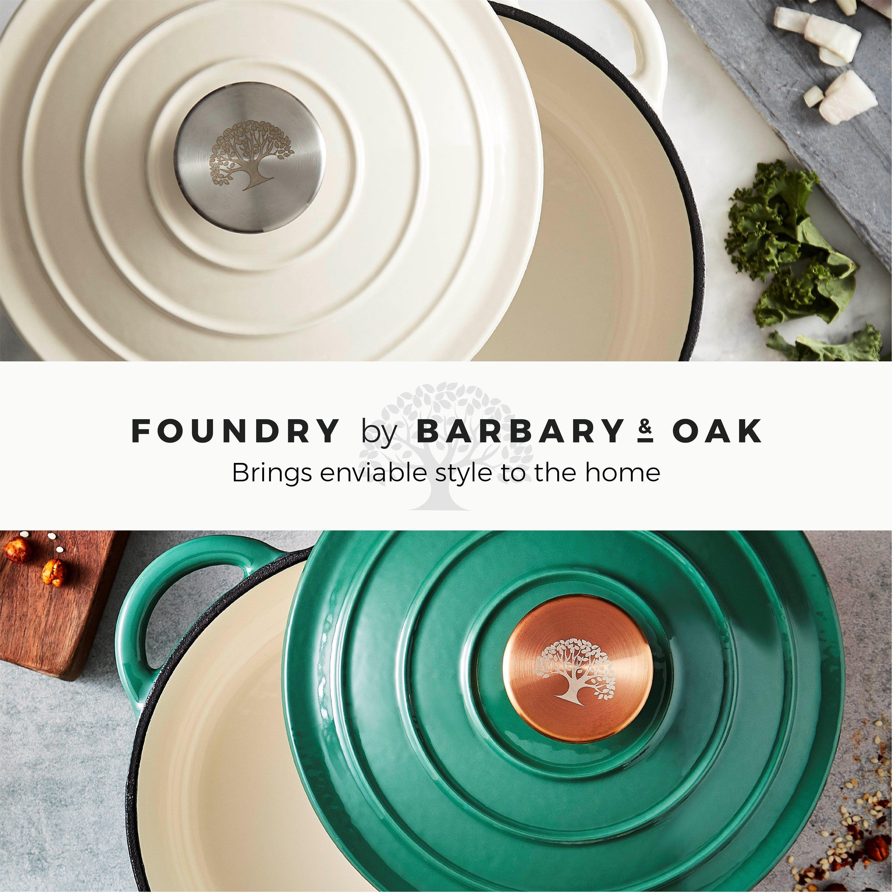 Green - Barbary And Oak - 20cm Round Casserole Cast Iron - 10